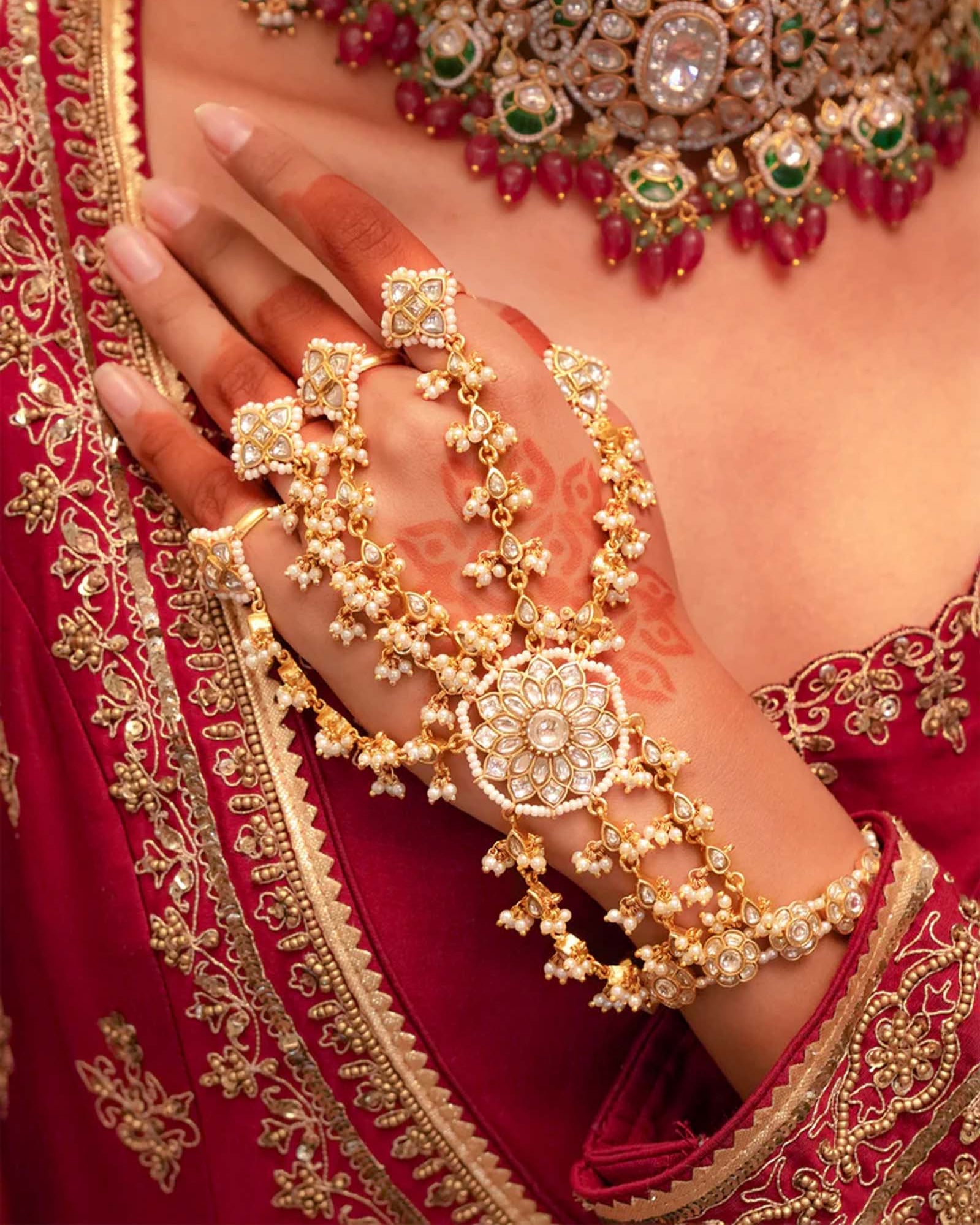 Kundan Bridal Hathphool Gold Kundan Hathphool Designs Buy Latest