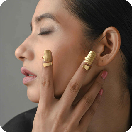 22kt gold plated Nail Rings By Amama