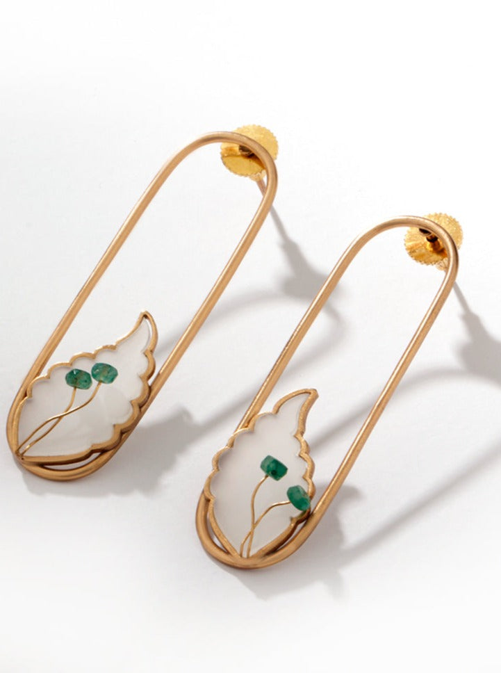 Amama,Jungle Chic Earring With Emerald