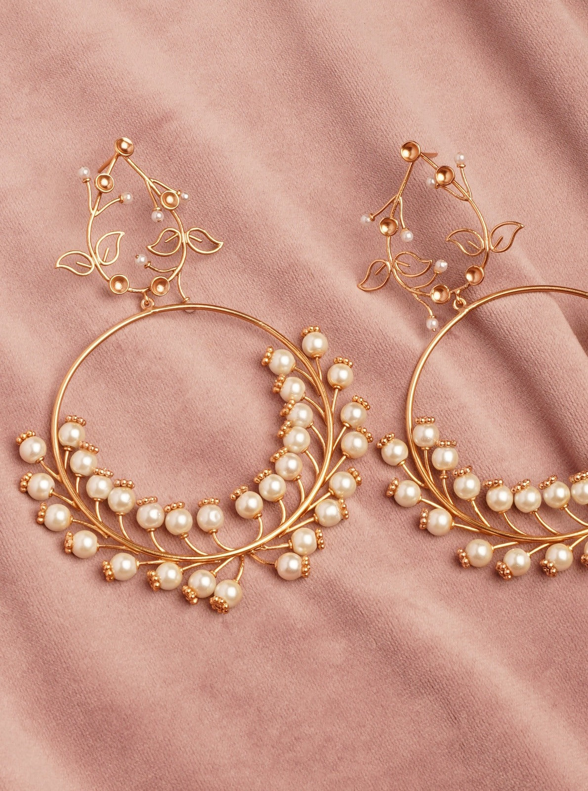 Amama,Lunar Ice Gold Plated Pearl Earrings