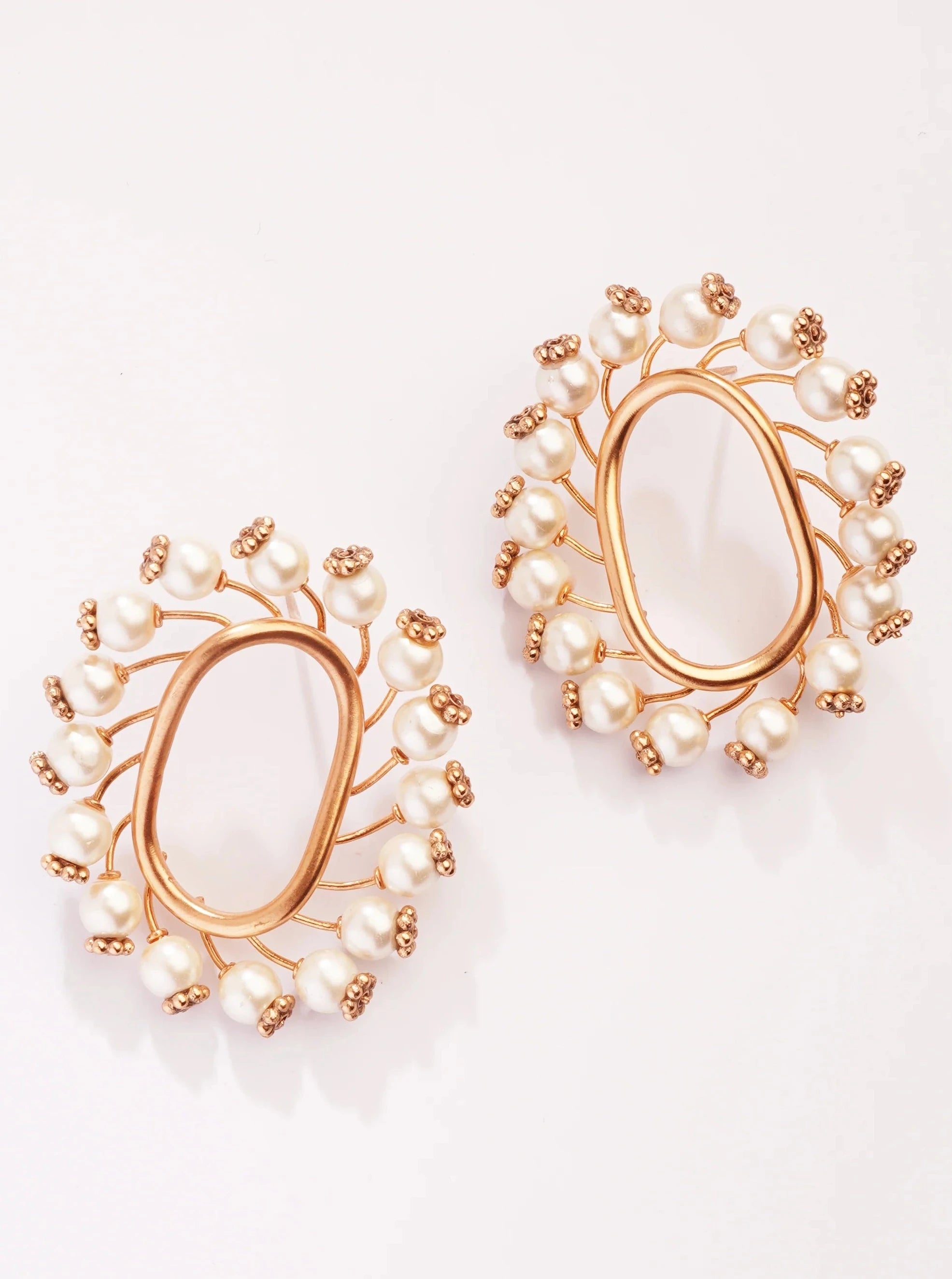Amama,Neutron Loop Gold Plated Earrings