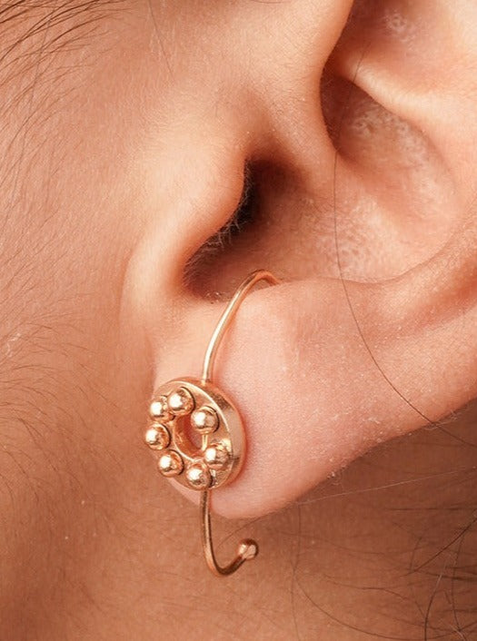 Amama,Mad City Gold Plated Button Ear Stud