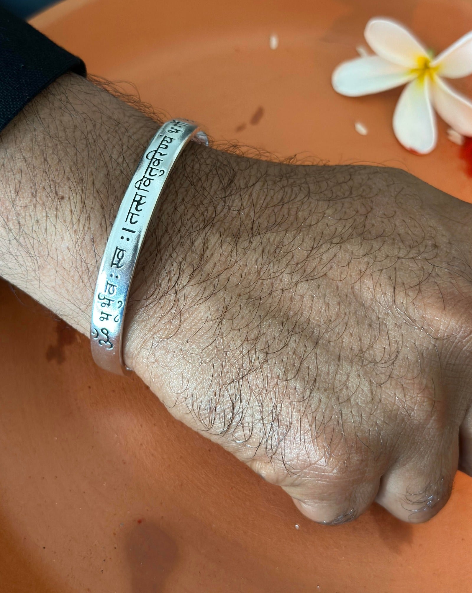 92.5 Silver Gayatri Mantra Kada Male