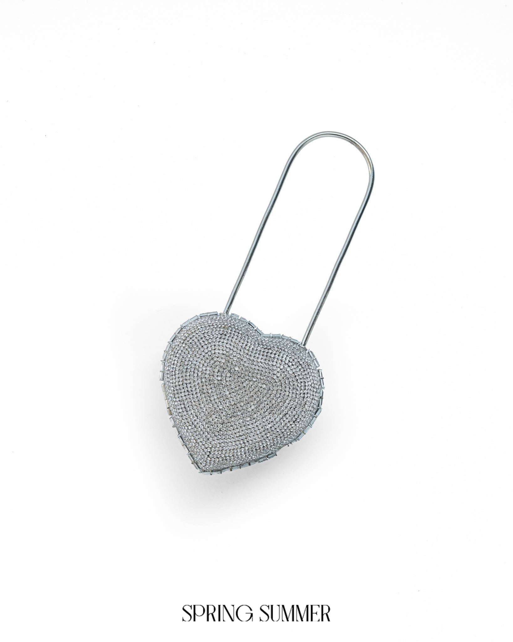 Heart Lock Nano Bag in Sparkling White