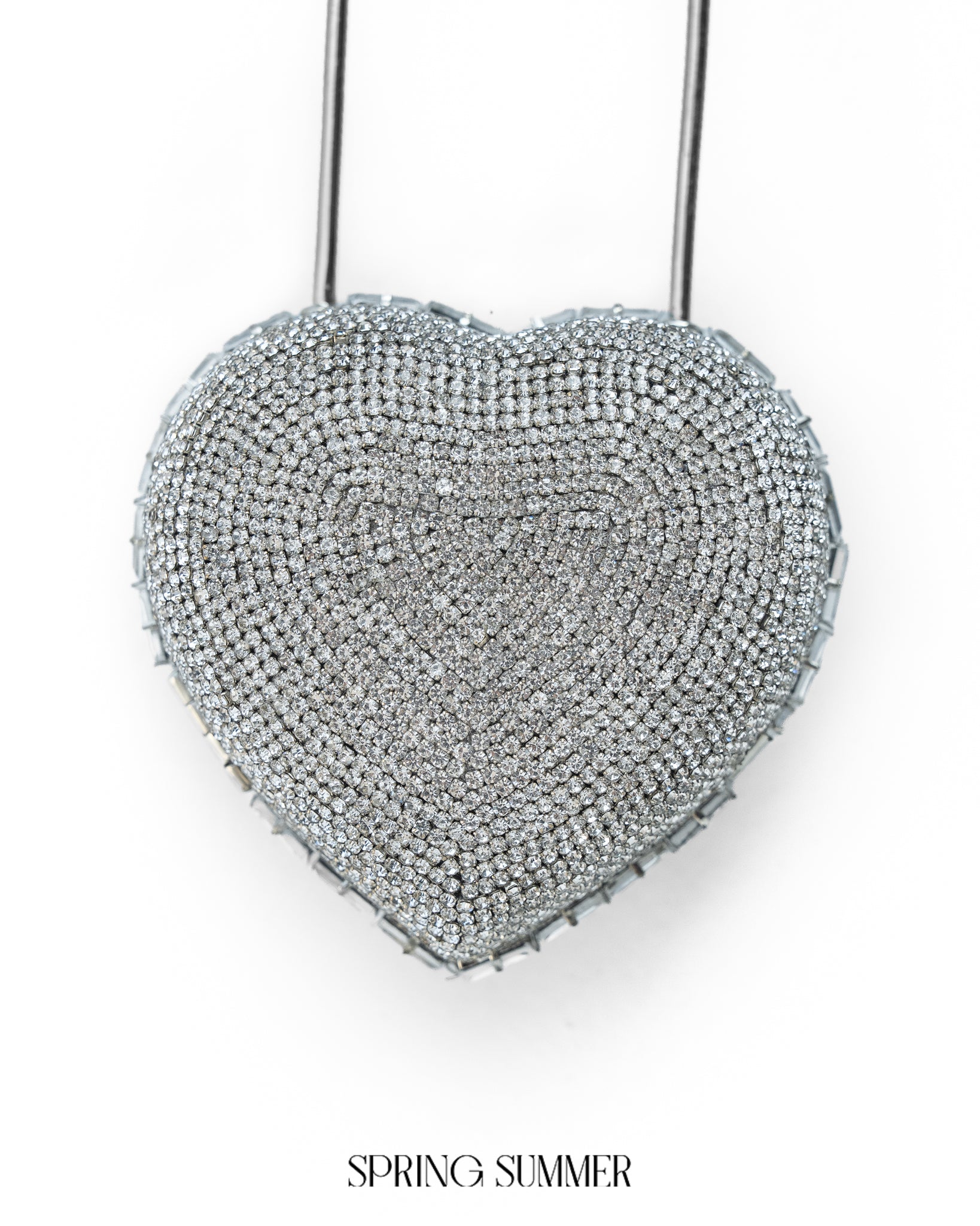 Heart Lock Nano Bag in Sparkling White