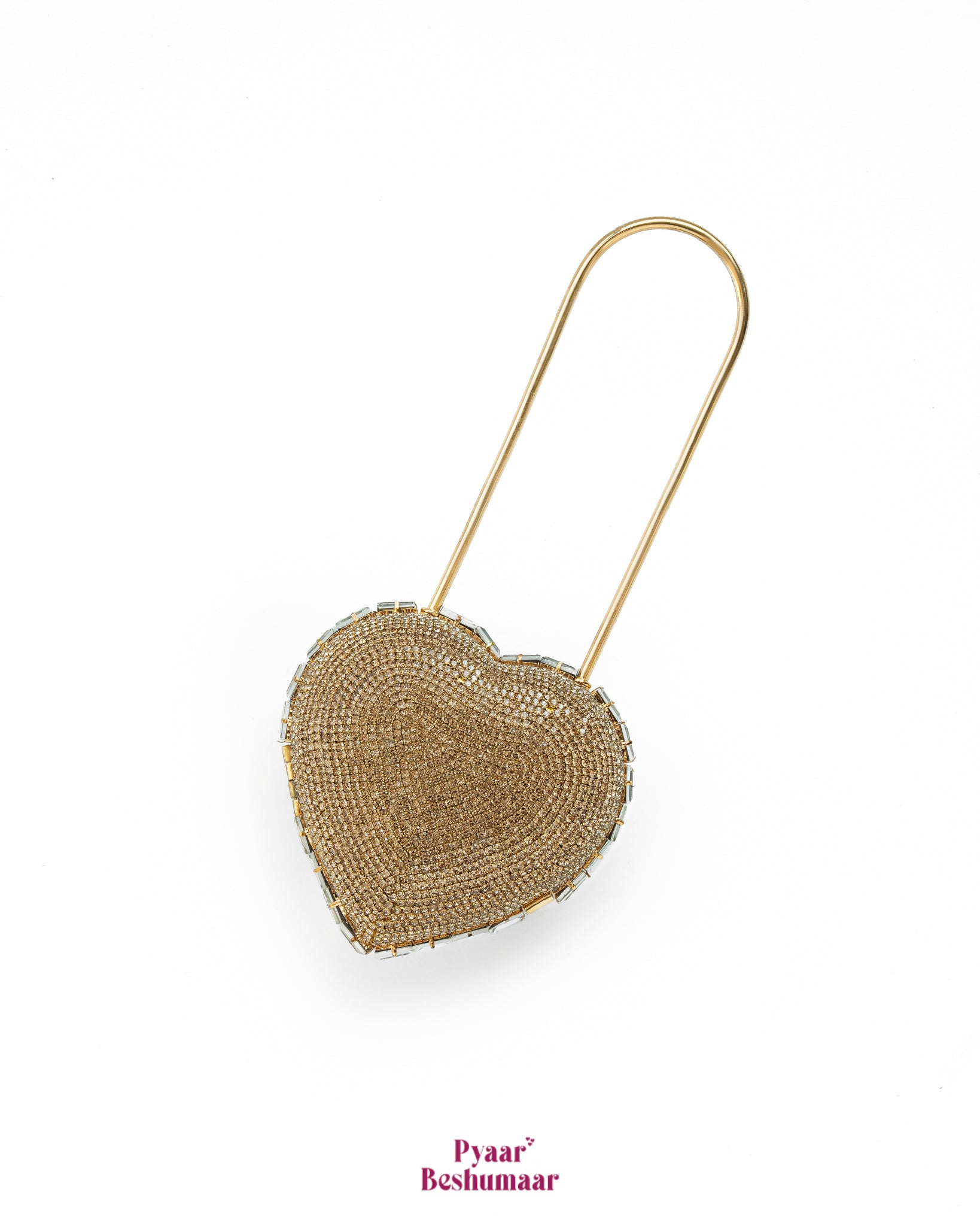 Heart Lock Nano Bag in Champagne Gold