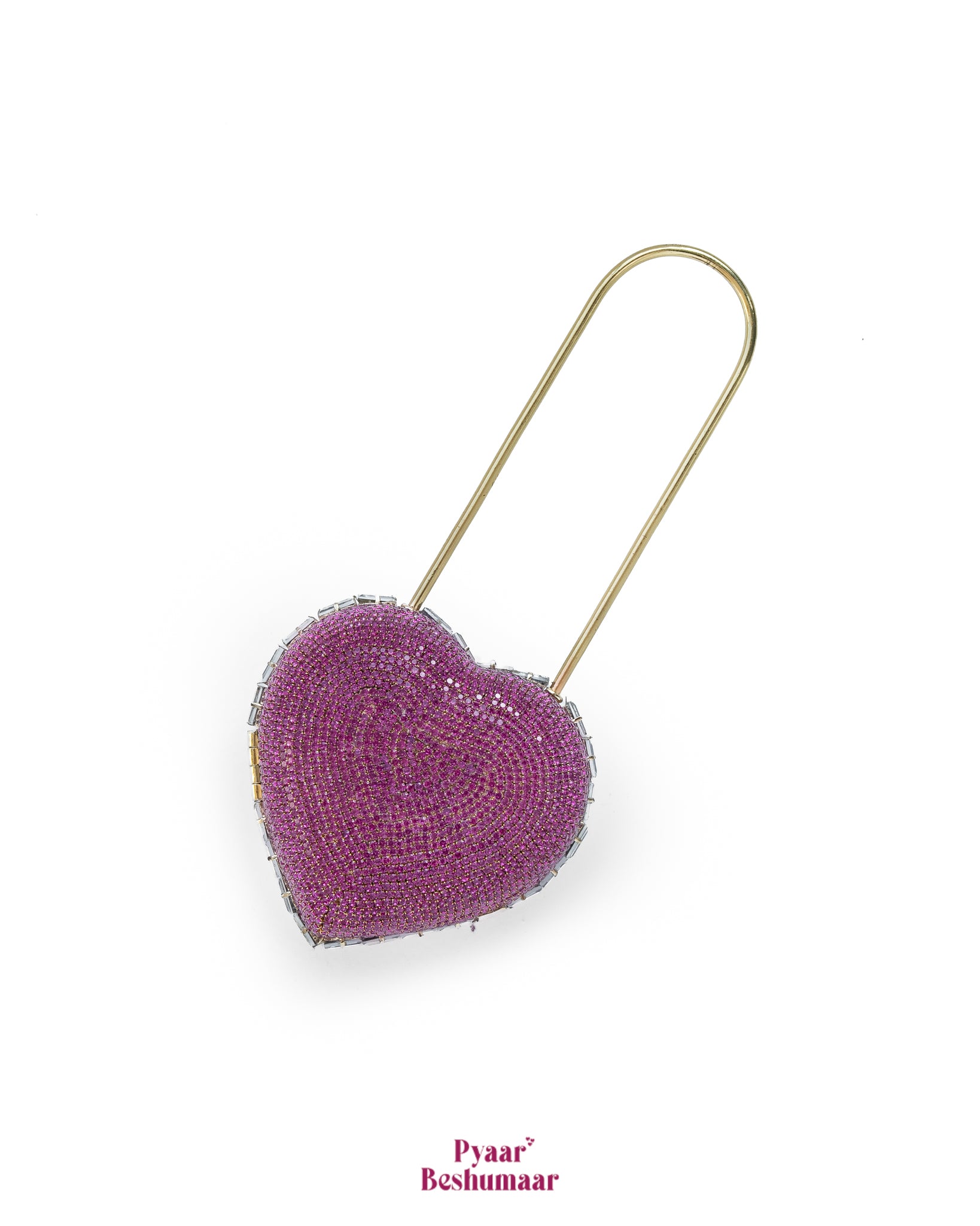 Heart Lock Nano Bag in Hot Pink