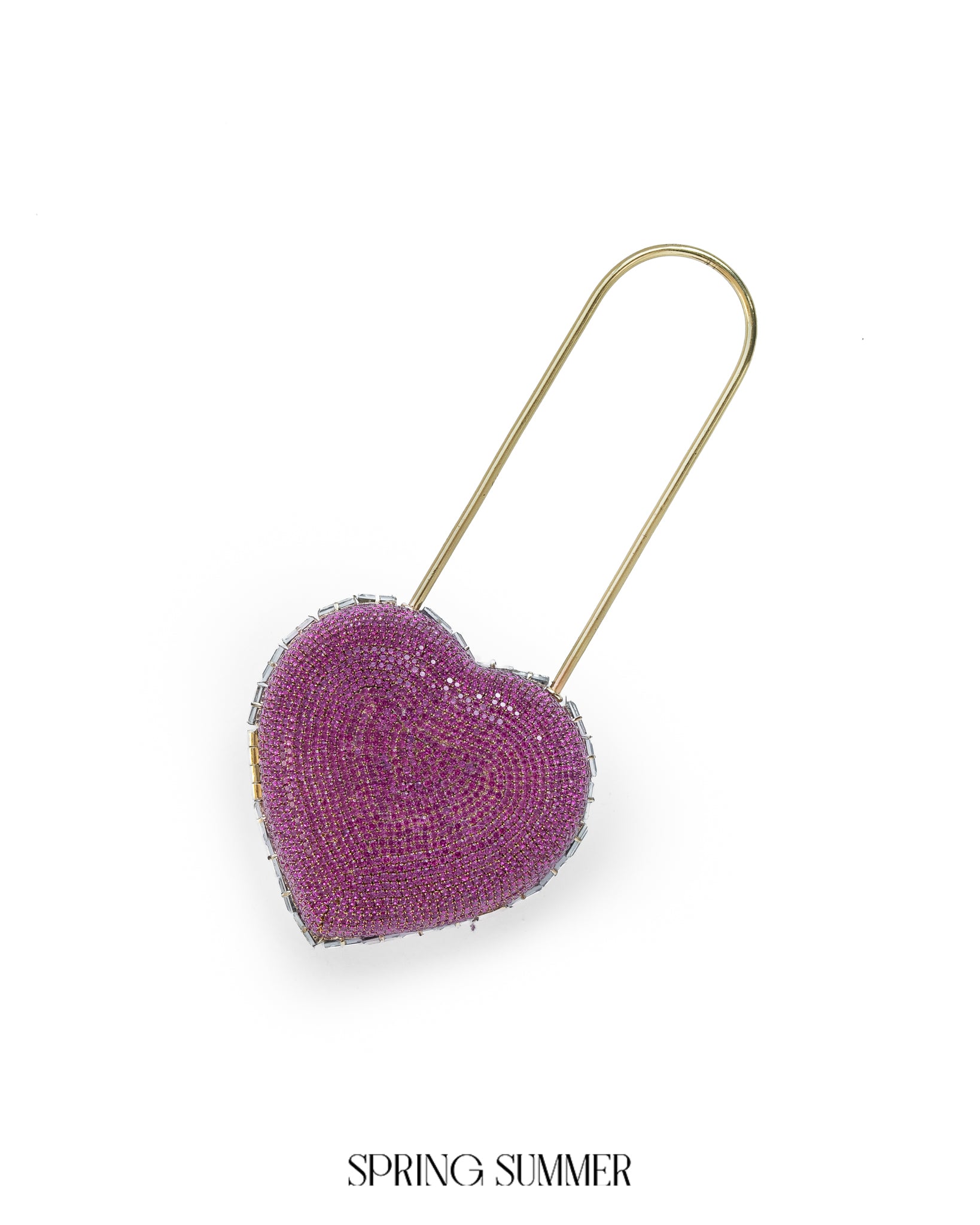 Heart Lock Nano Bag in Hot Pink