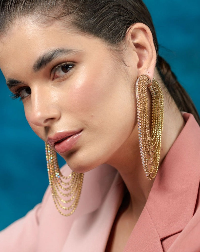 Infinity Fall Danglers In Champagne Ombre