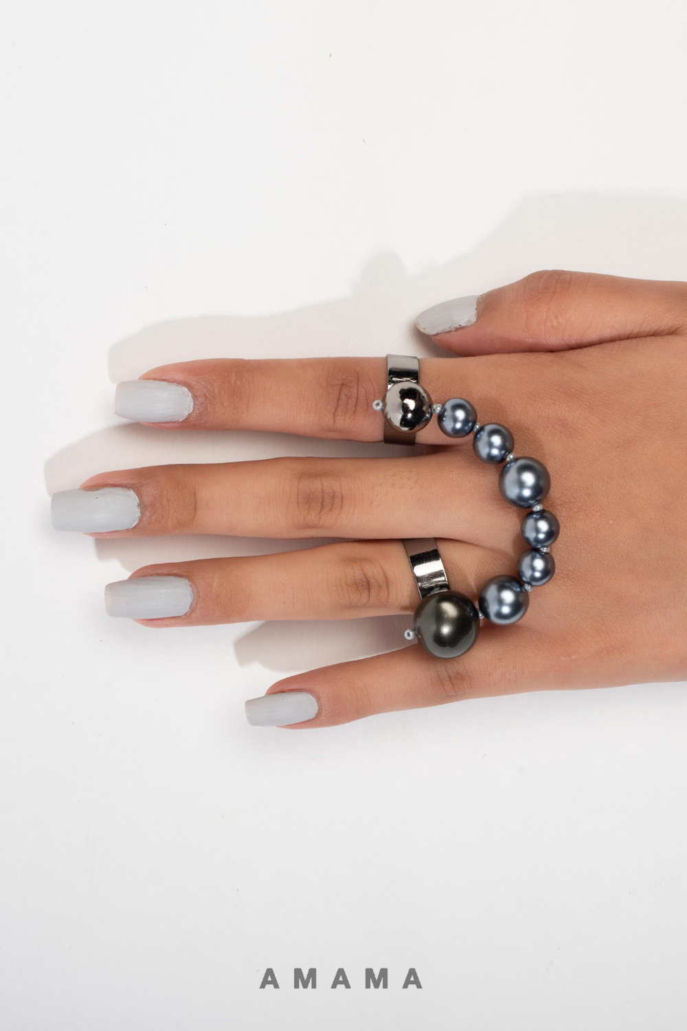 Amama,Pearlscape Ring in Gunmetal