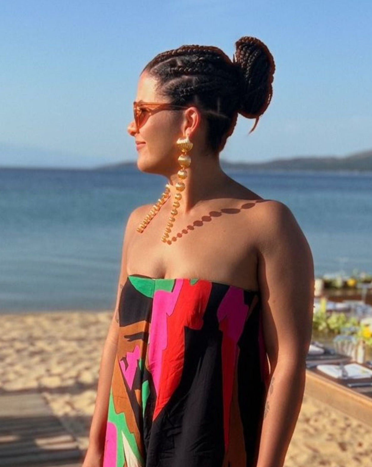 shoulder duster earrings gold