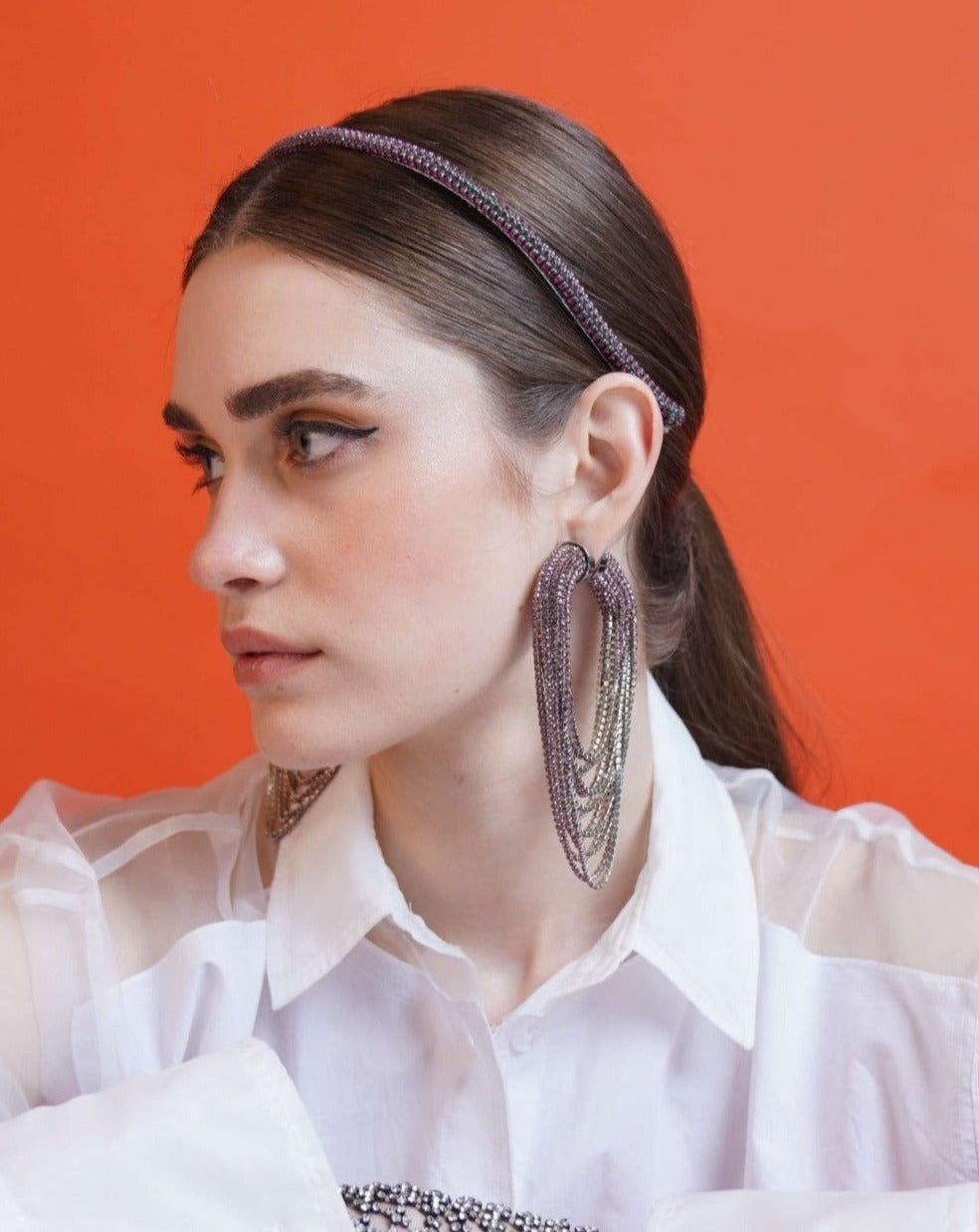 Infinity Fall Danglers In Lilac