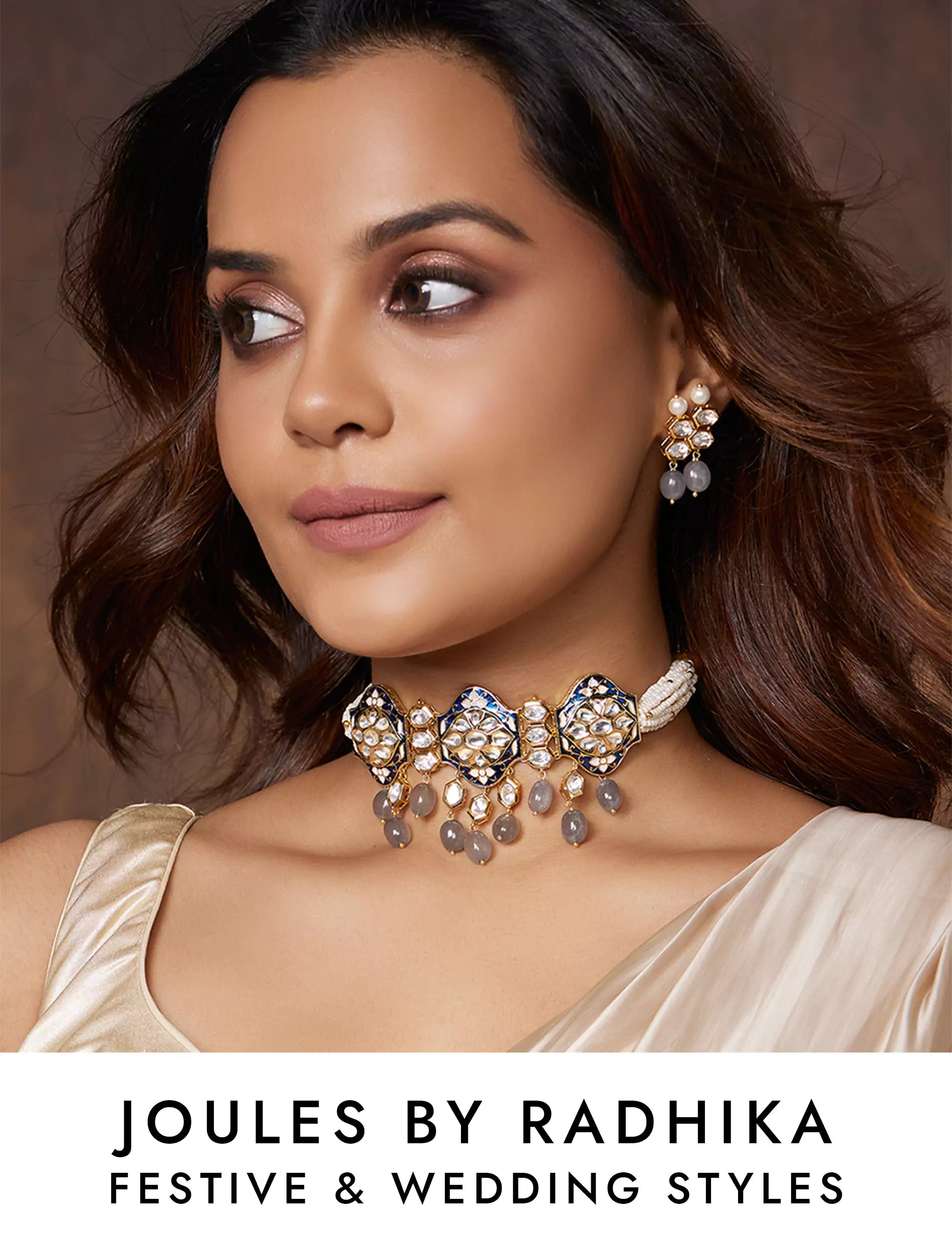 Kundan Polki Pearly Antique Choker Set