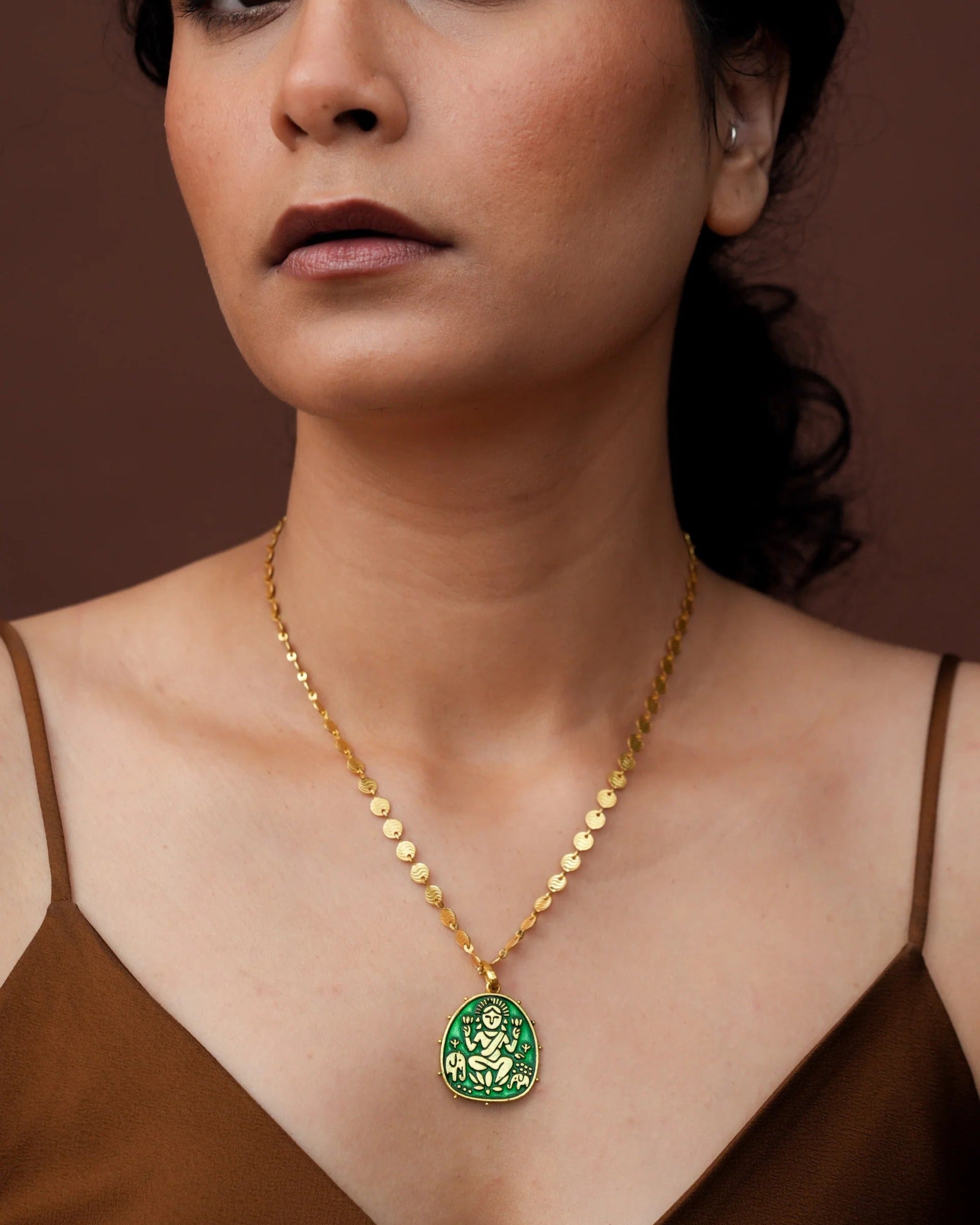 Lakshmi Pendant (Green)