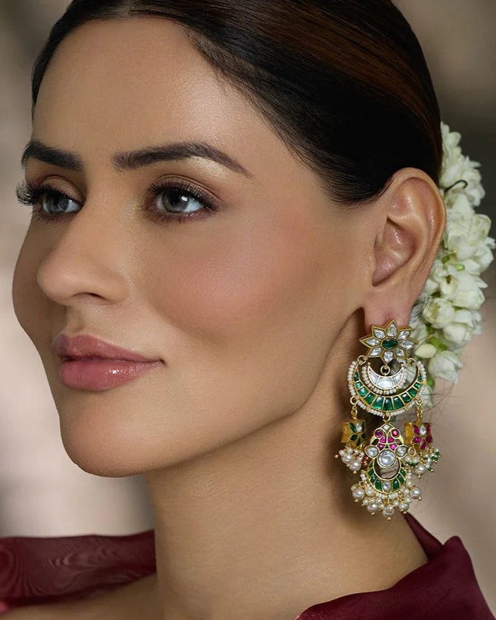 Regal Blossom Chandbali Earrings
