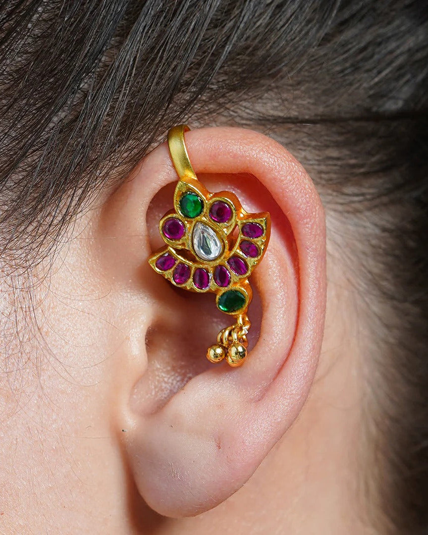 Petal Gem Ear Cuff Earrings