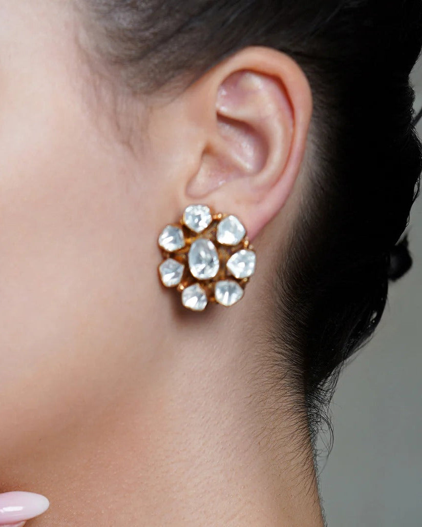 Flore Aura Kundan Stud Earrings