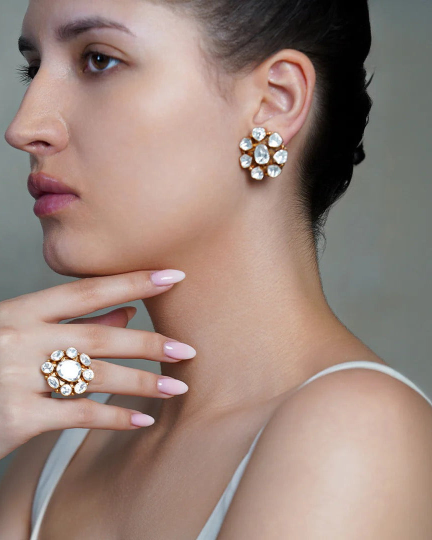Flore Aura Kundan Stud Earrings