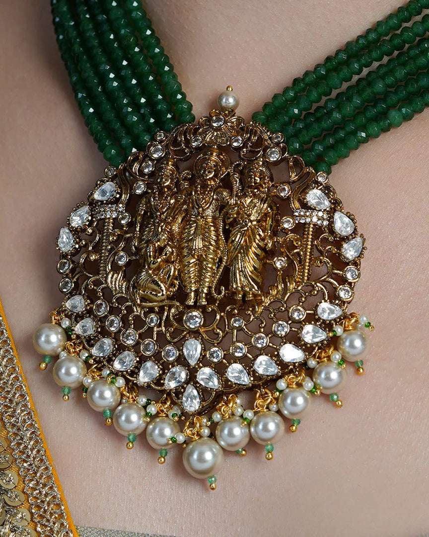 Emerald Dome Temple Necklace Set