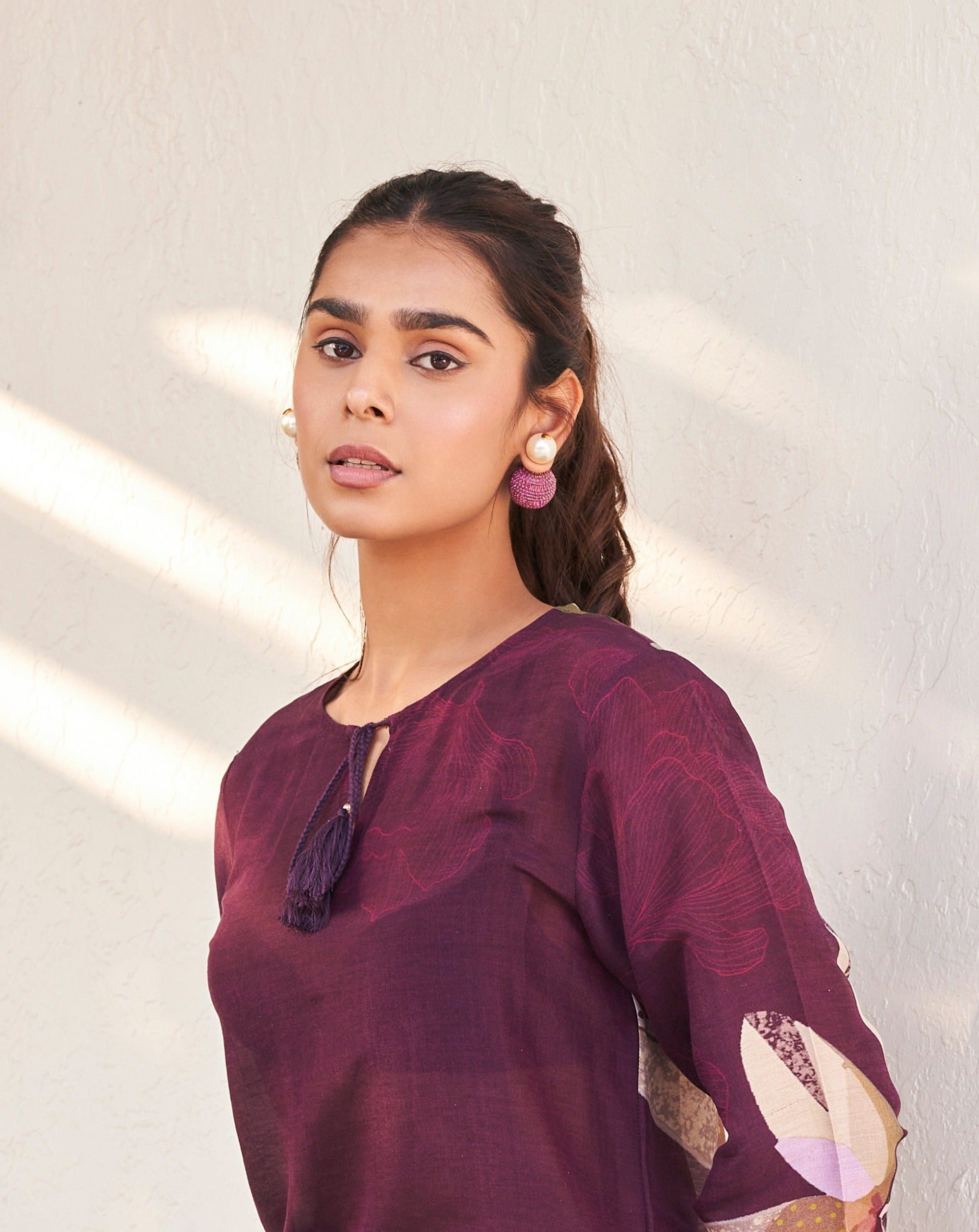 Mini Meteor Earrings In Ruby Red