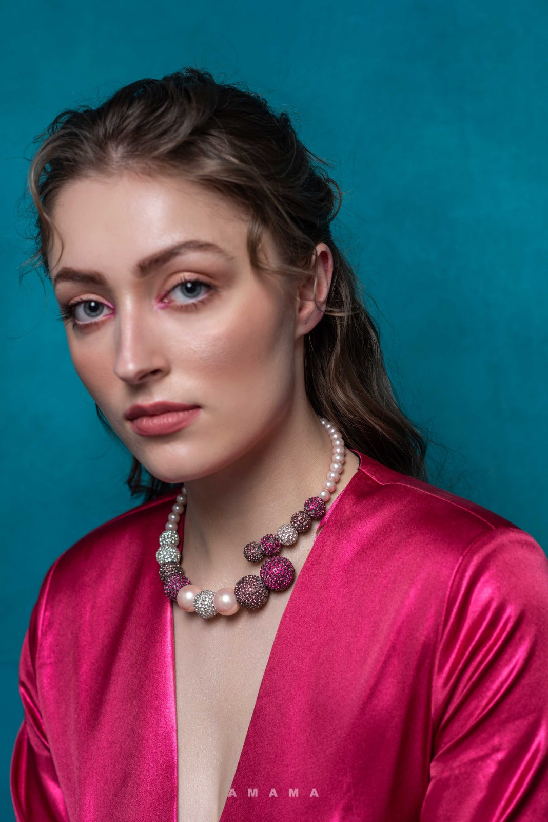 Amama,Aurora Necklace In Pink Ombre