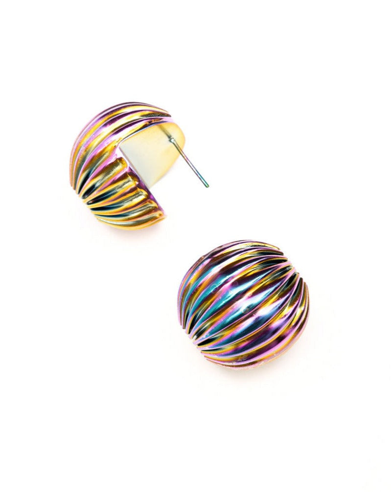 Mini Maxima Studs In Iridescent