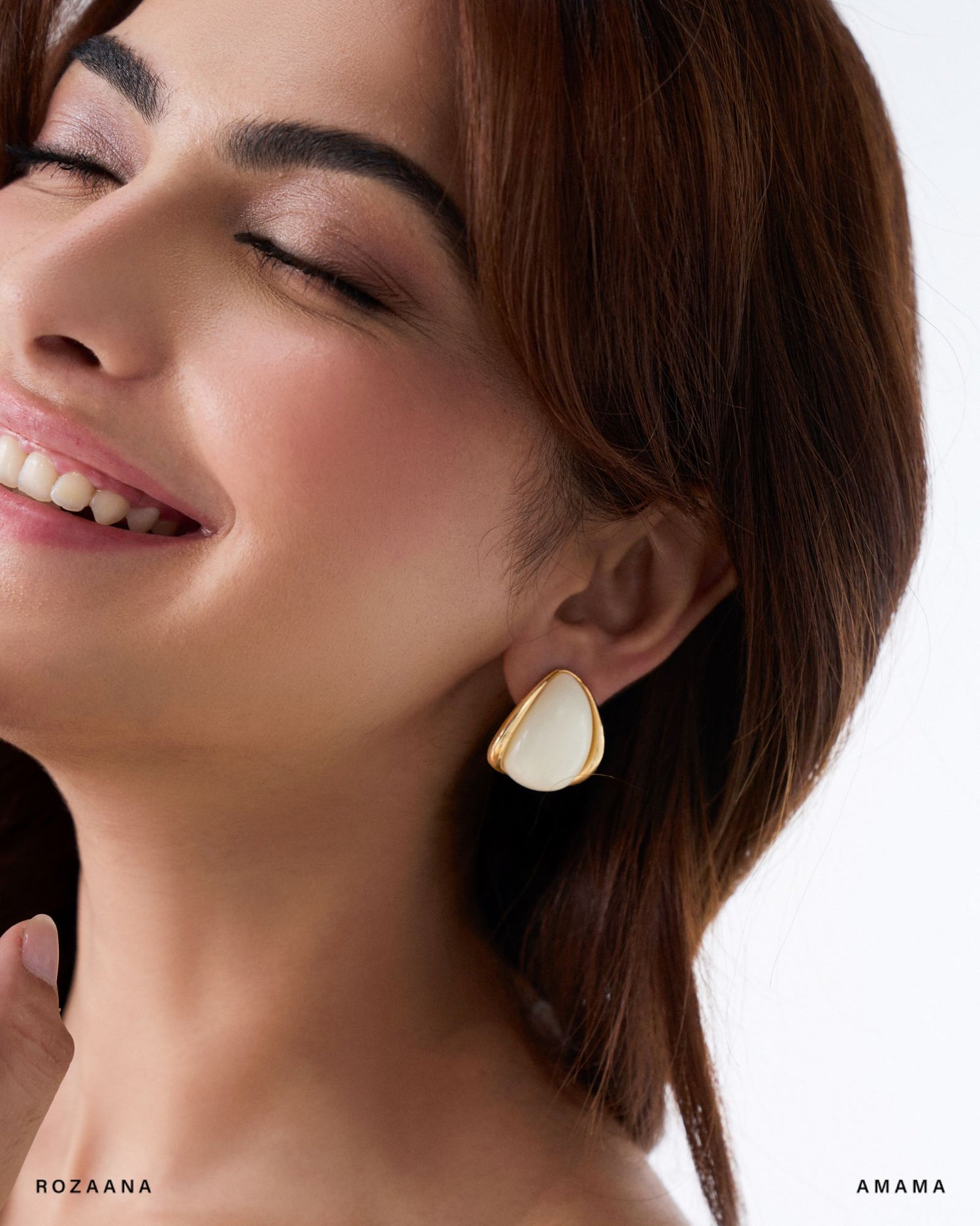 Ena Studs in White