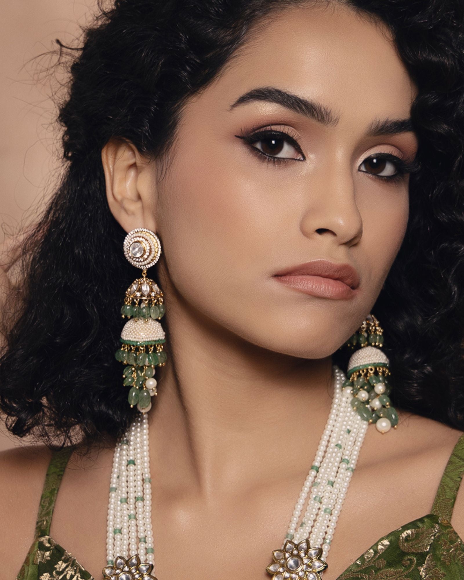 Polki-Pearl Glamorous Earrings