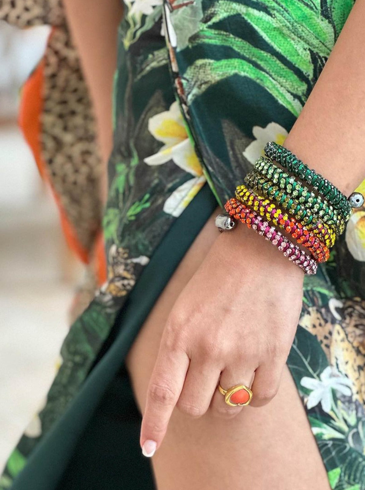 Amama,Tortile Wrap Bracelet In Multicolour