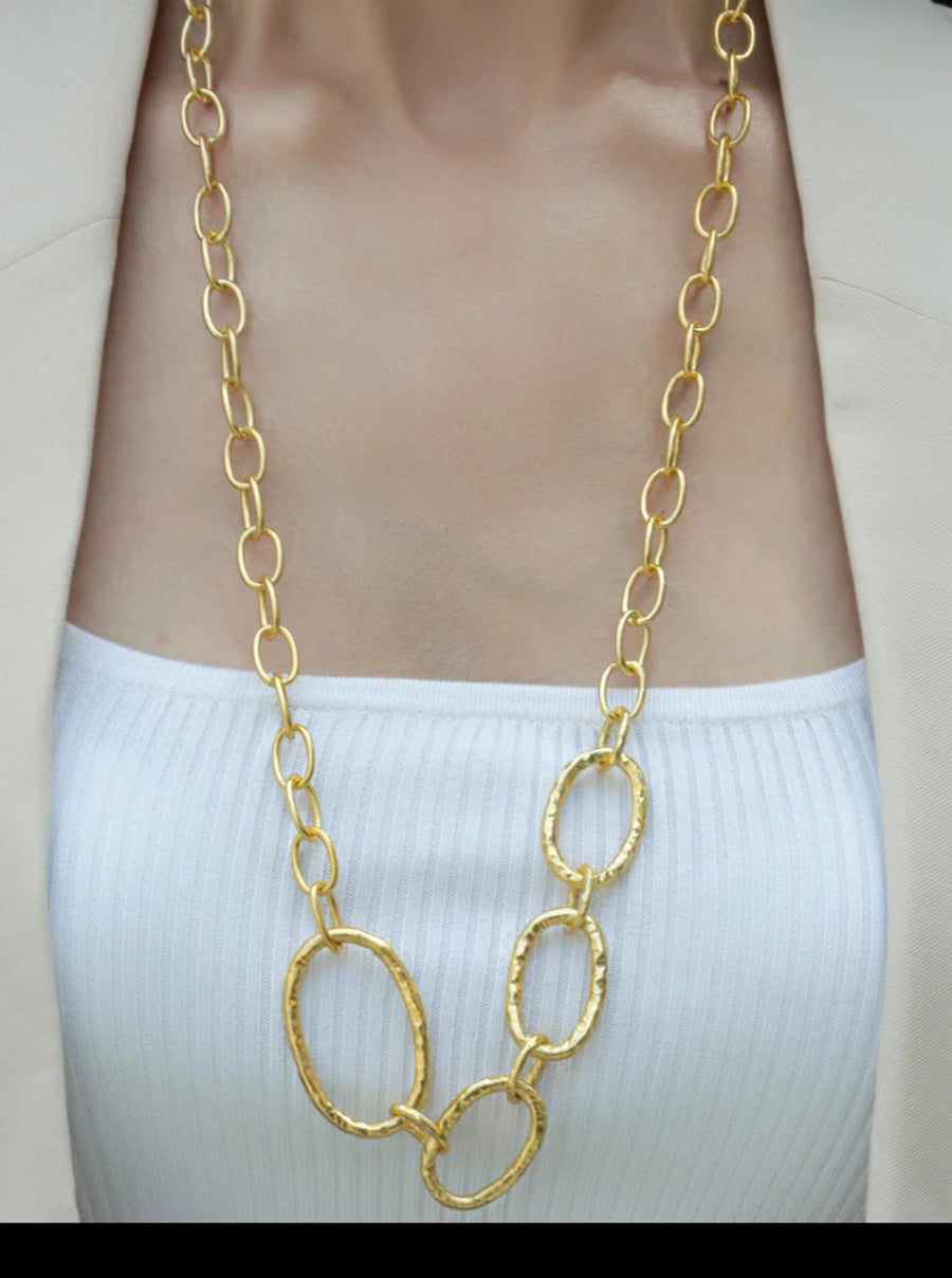 Trunk Long Necklace-Gold Tone