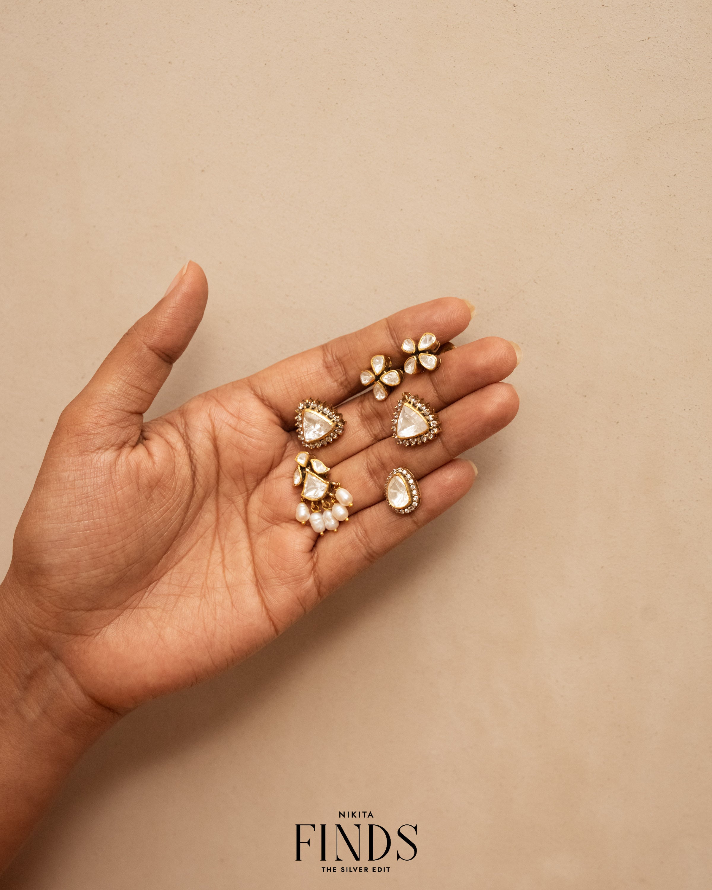 Jiva 925 Silver Moissanite Gold Plated Studs