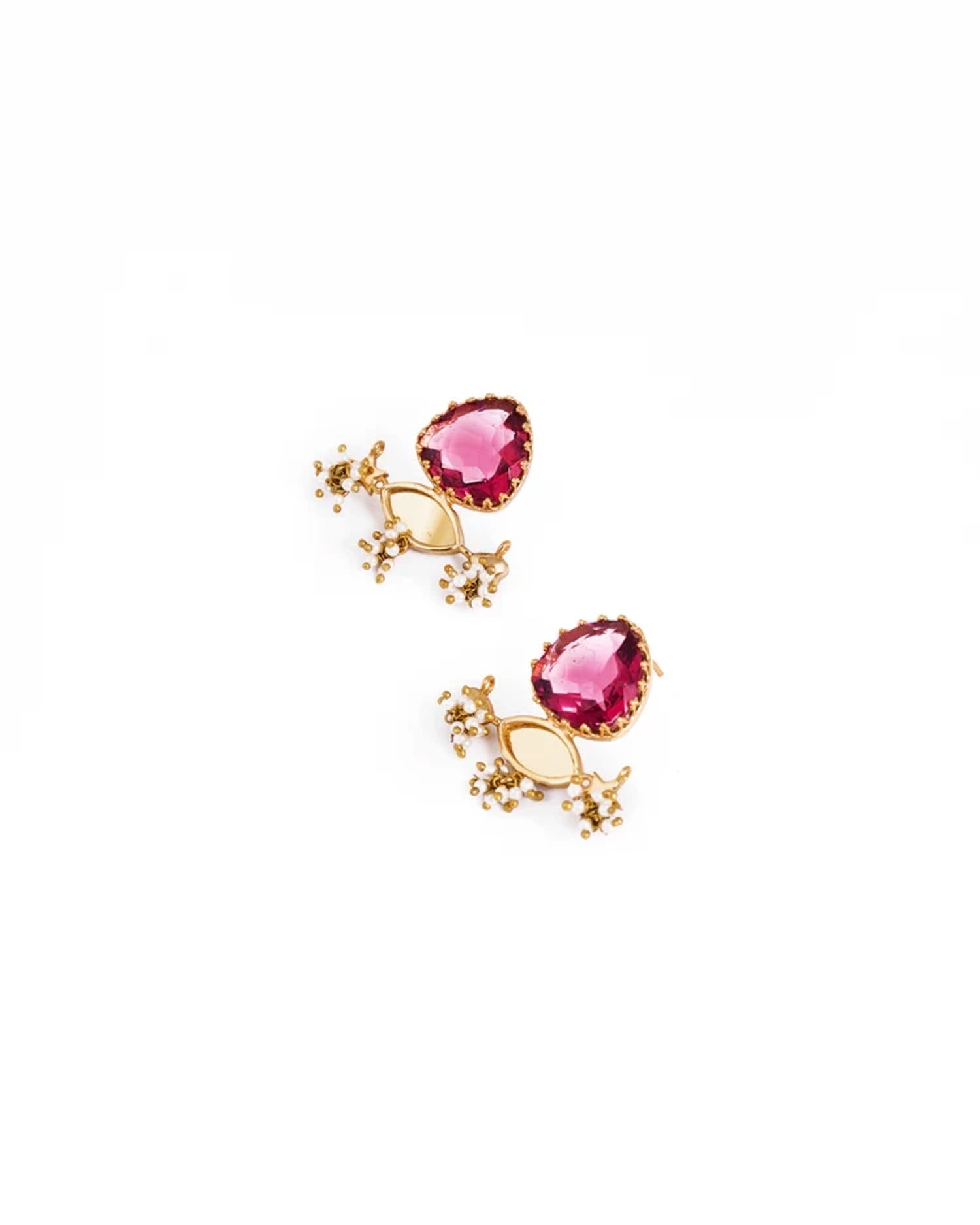 Surya Darpan Studs in Red