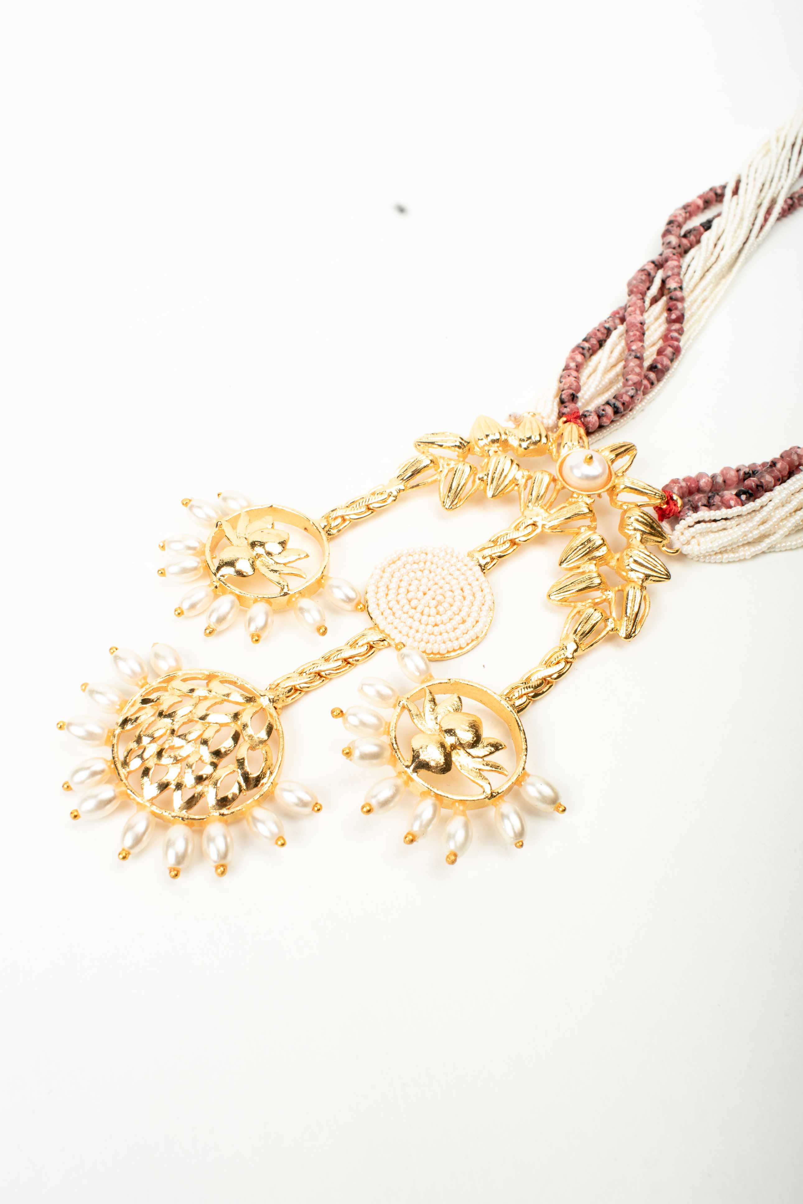 Amama,Lotus Trio Necklace