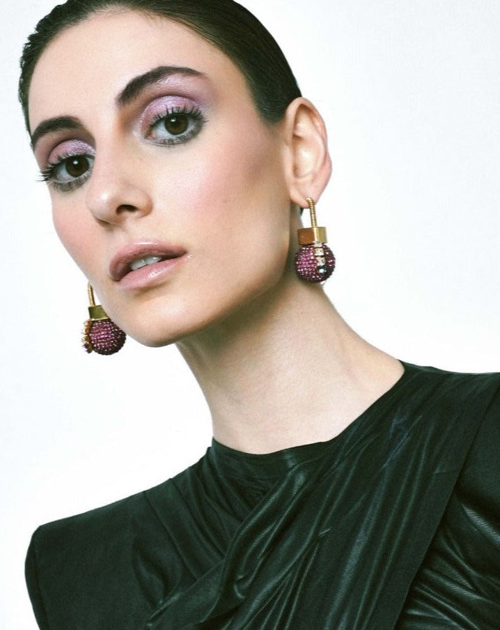Orb Lock Earrings In Gold
