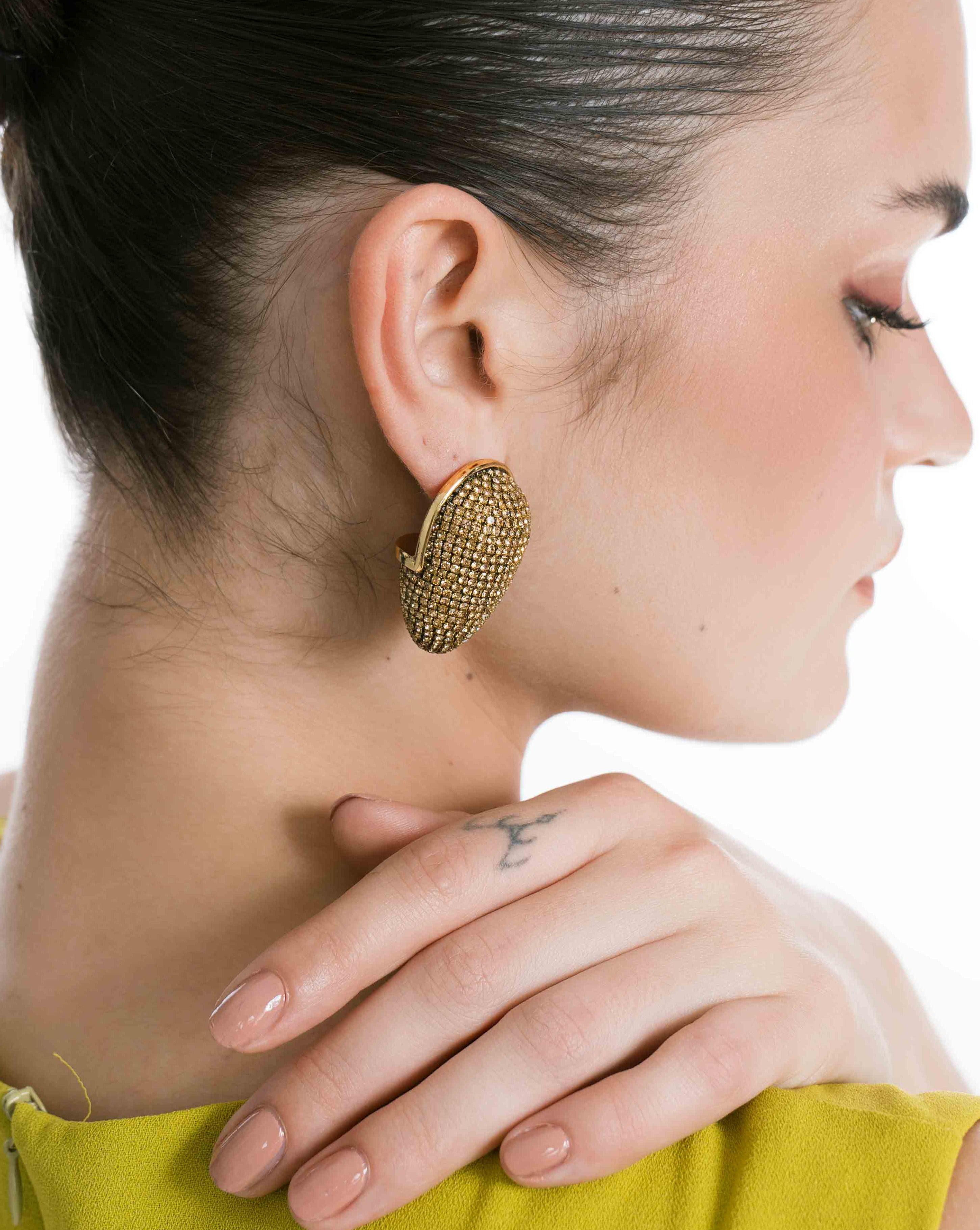 Bullet Earrings In Champagne Gold