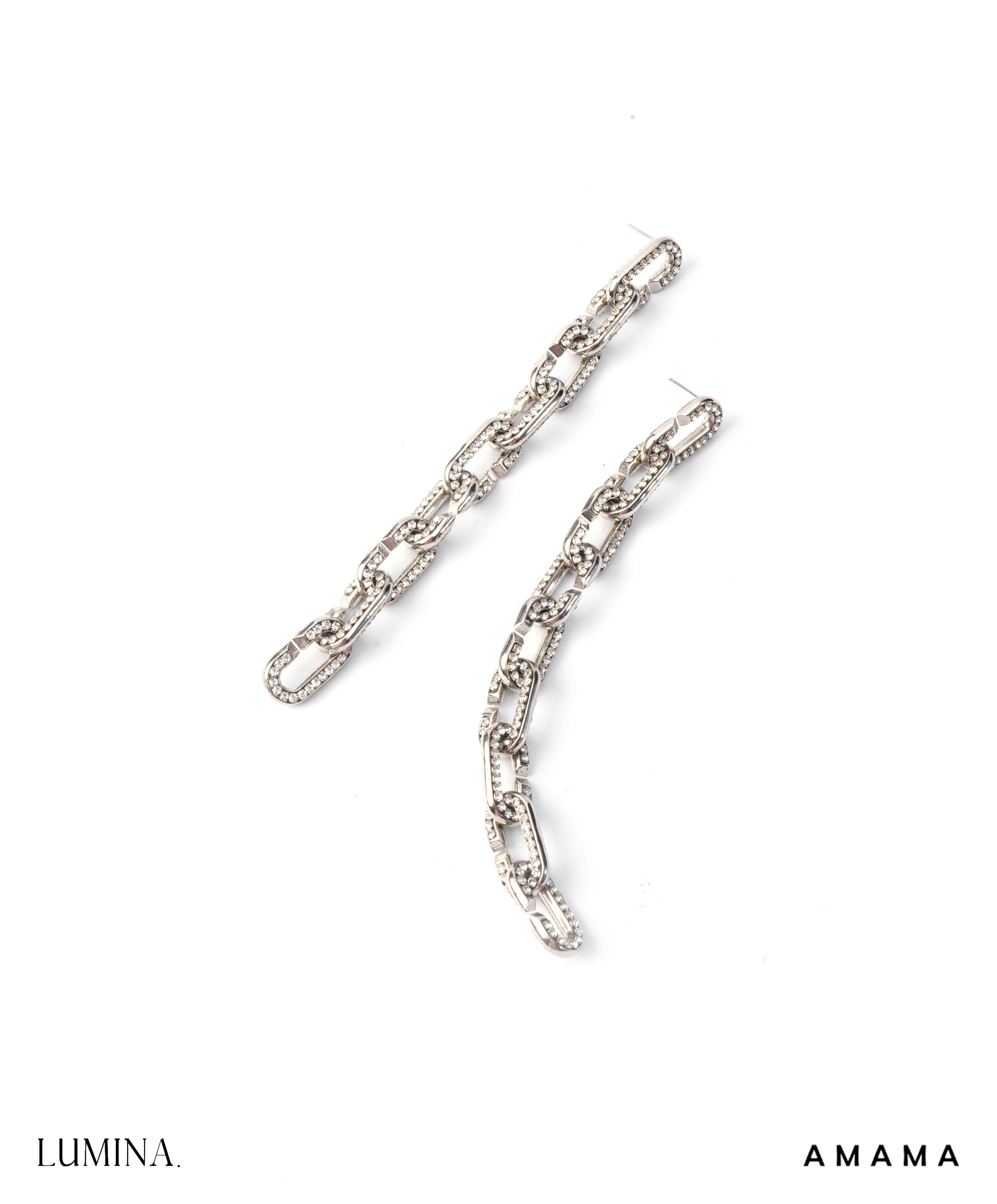 Amama,Stellar Link Earrings In Silver