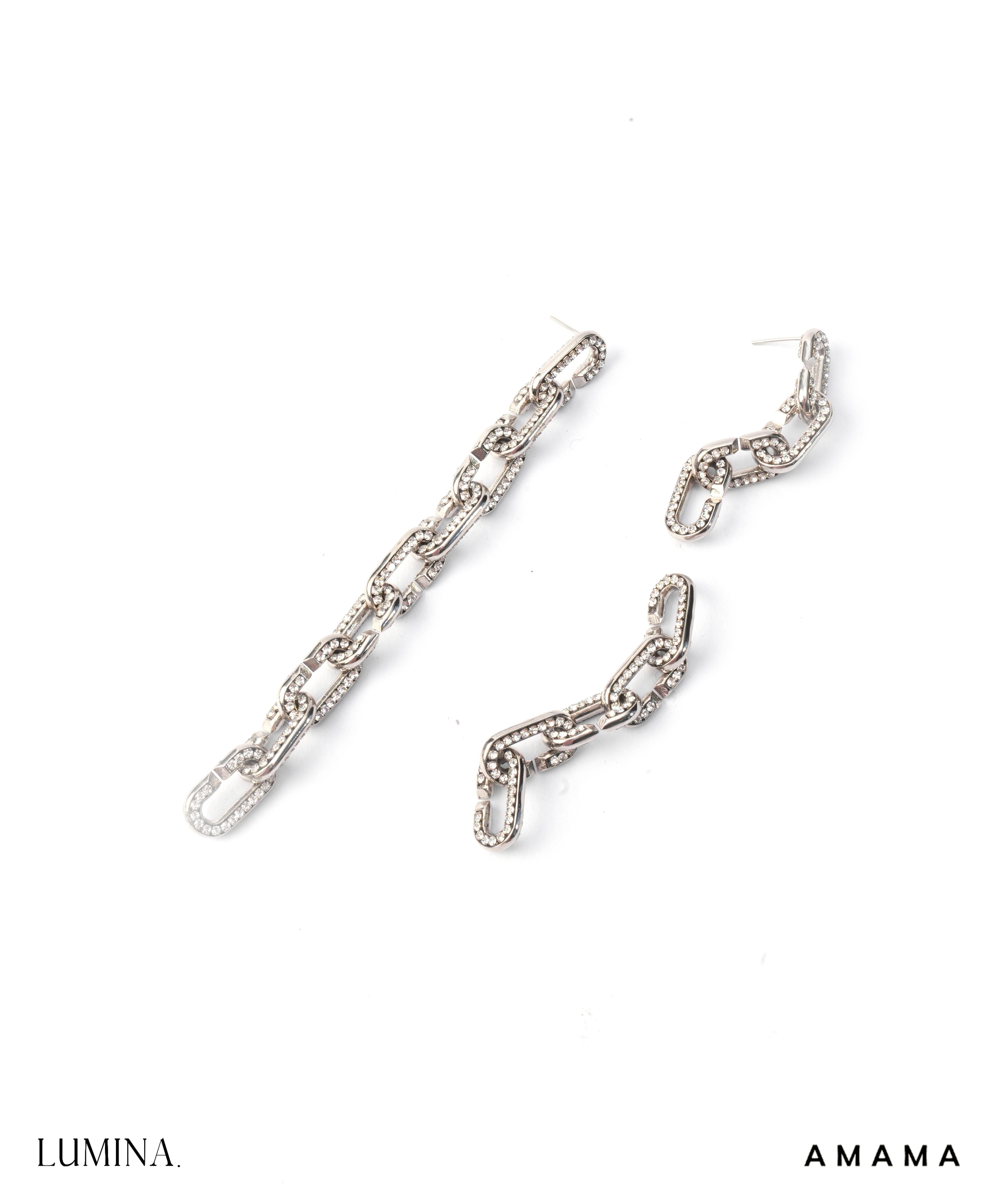 Amama,Stellar Link Earrings In Silver