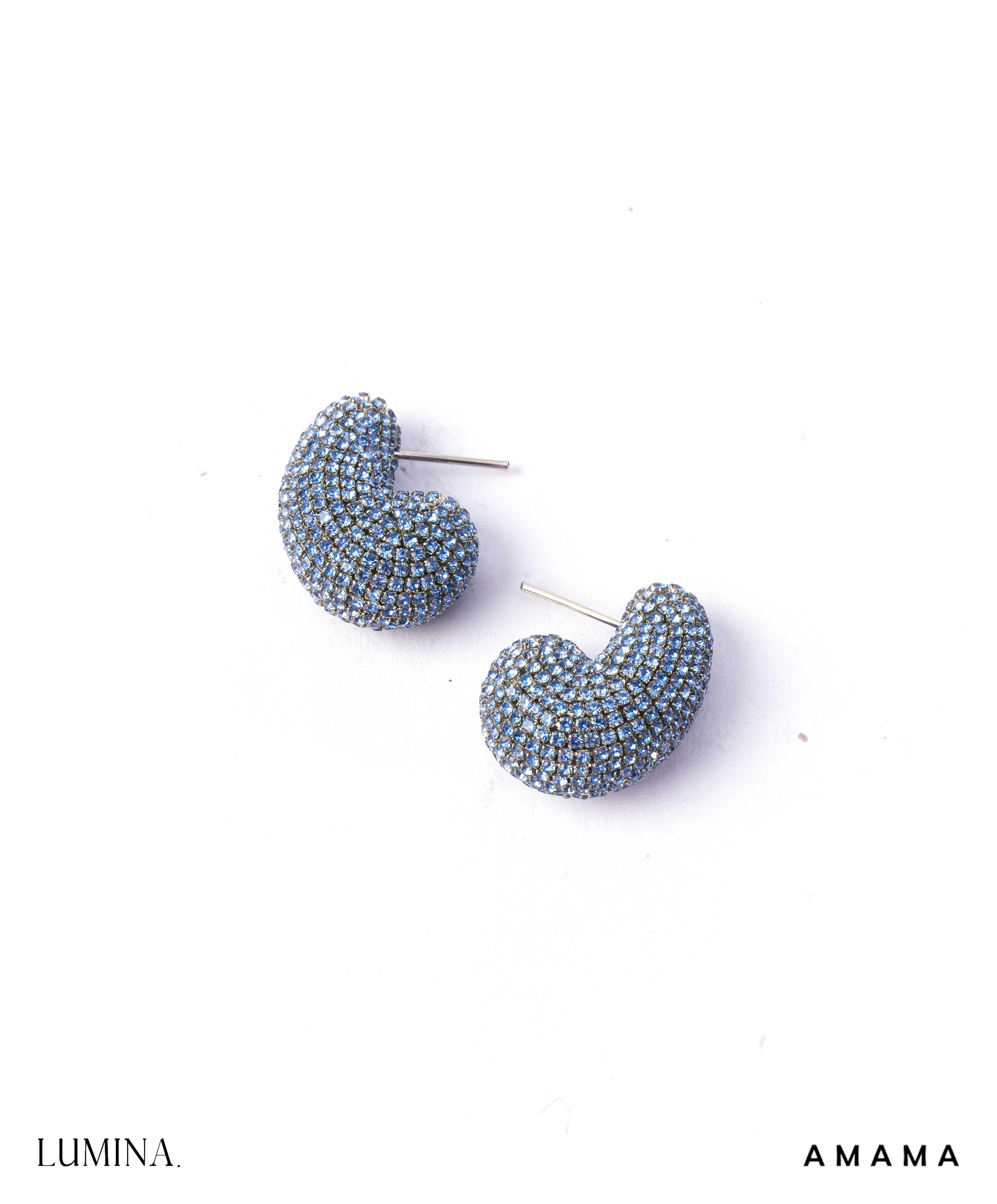 Amama,Nano Kaju Earrings In Cerulean Blue