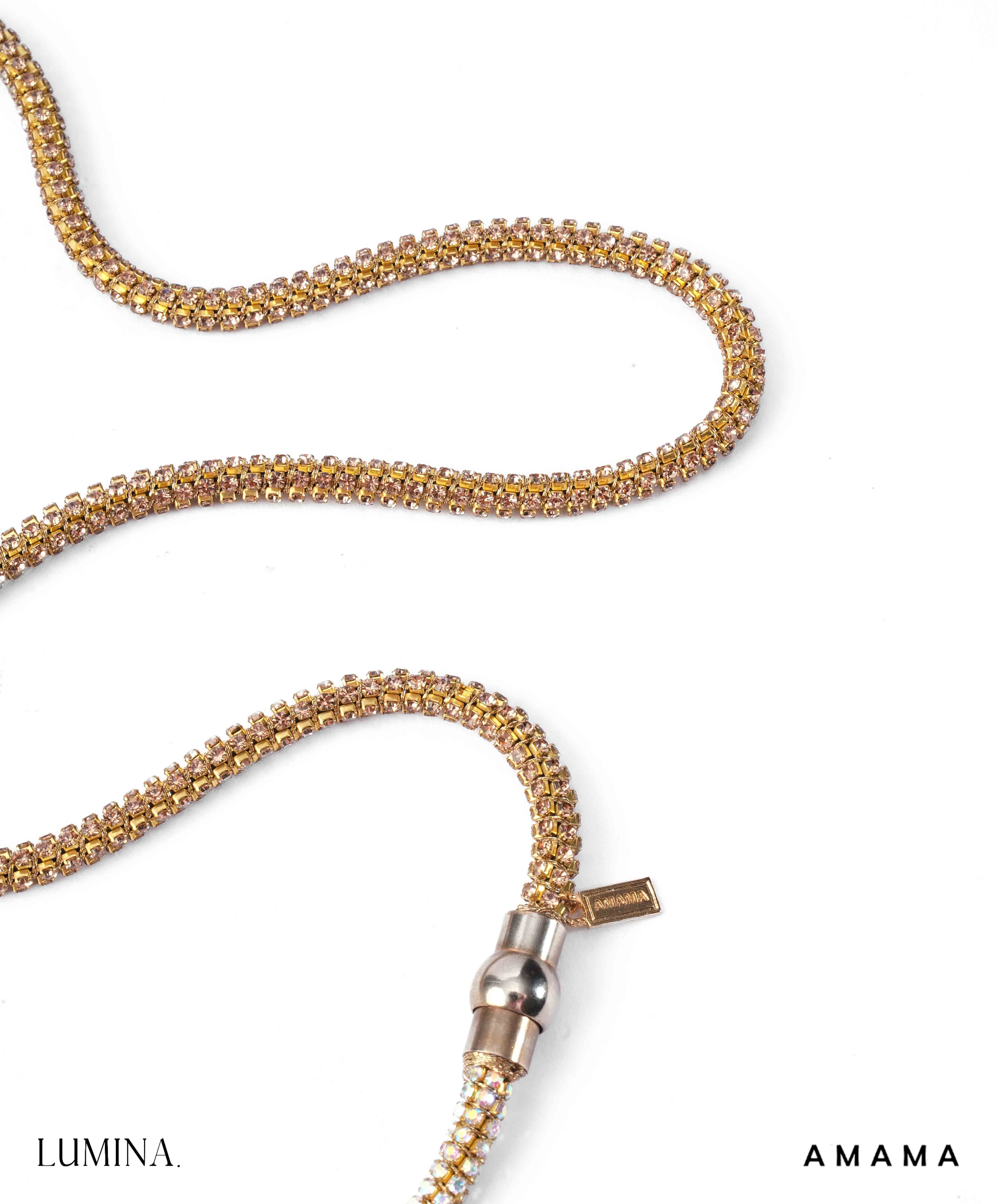 Amama,Stellar Wrap Necklace In Champagne Gold