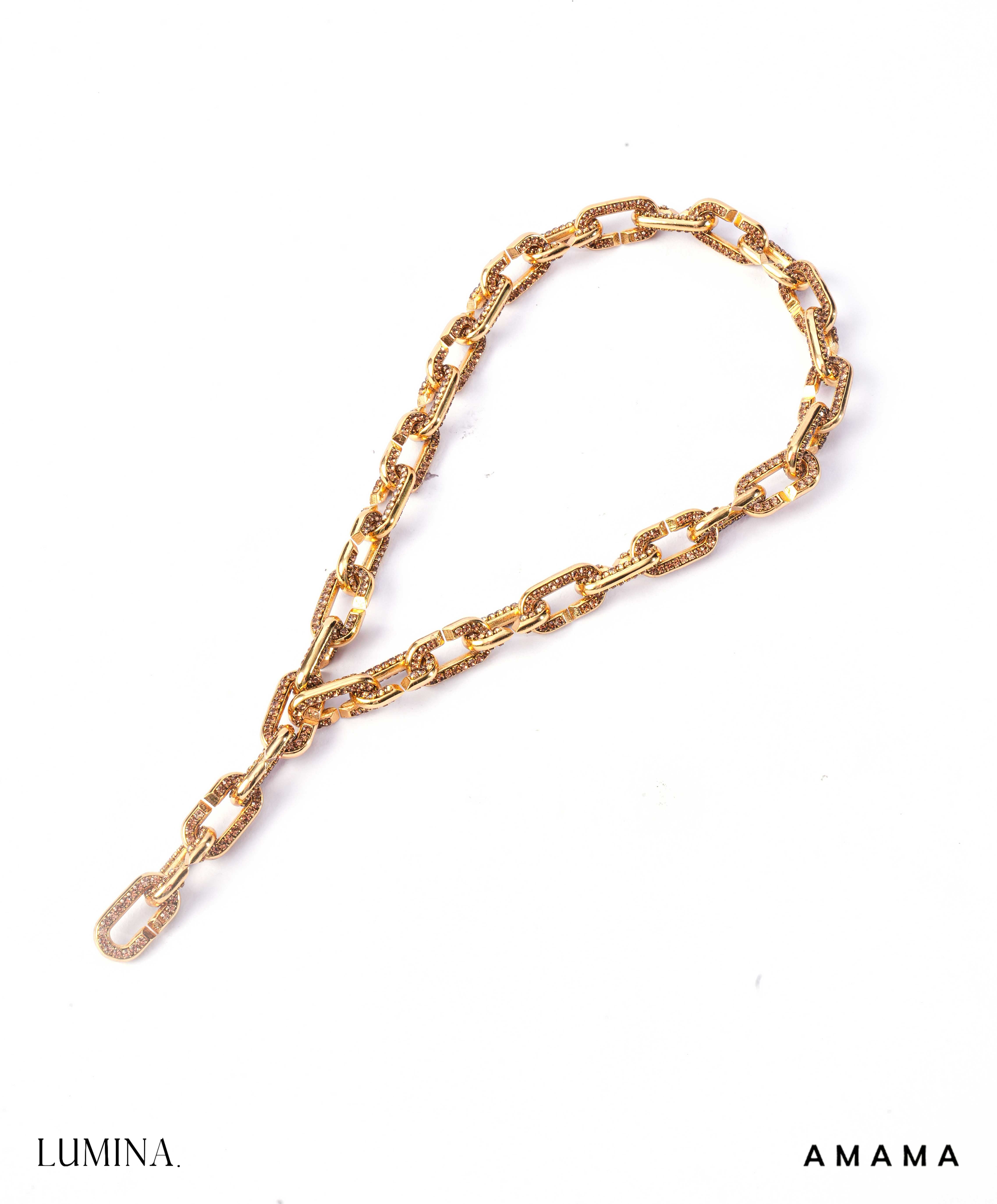 Amama,Stellar Link Necklace In Champagne Gold