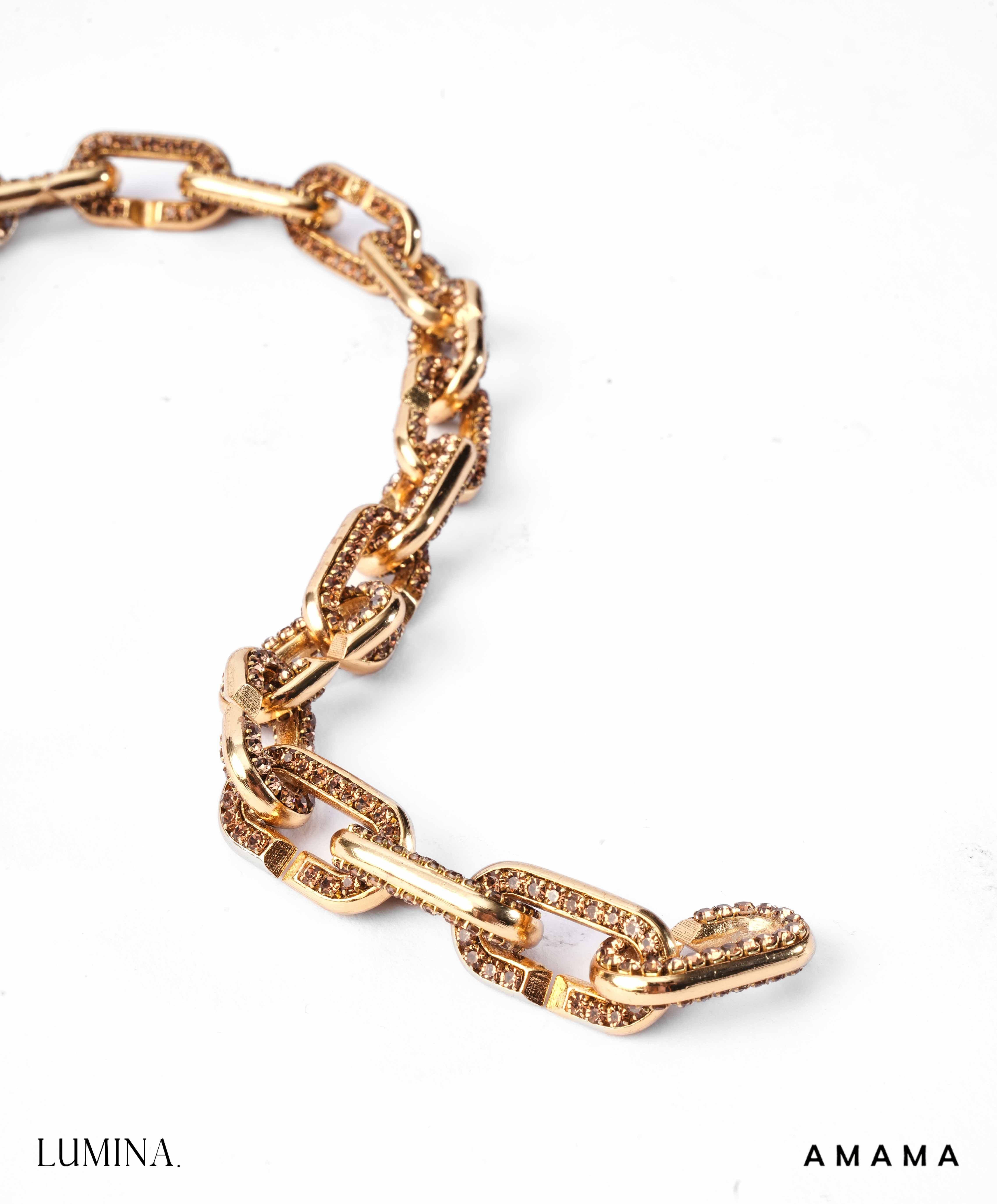 Amama,Stellar Link Necklace In Champagne Gold