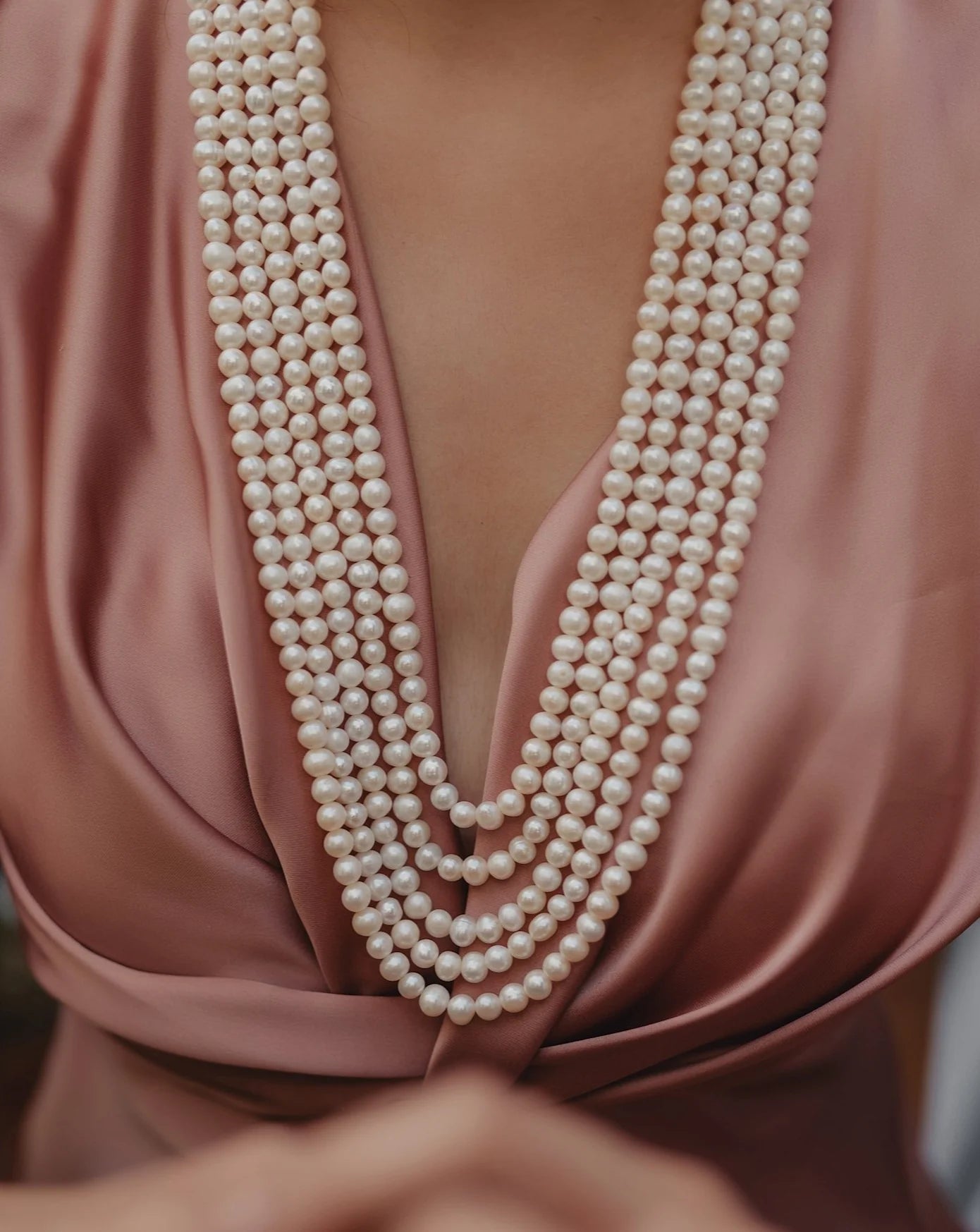 Amama,Classic Pearl Layered Necklace