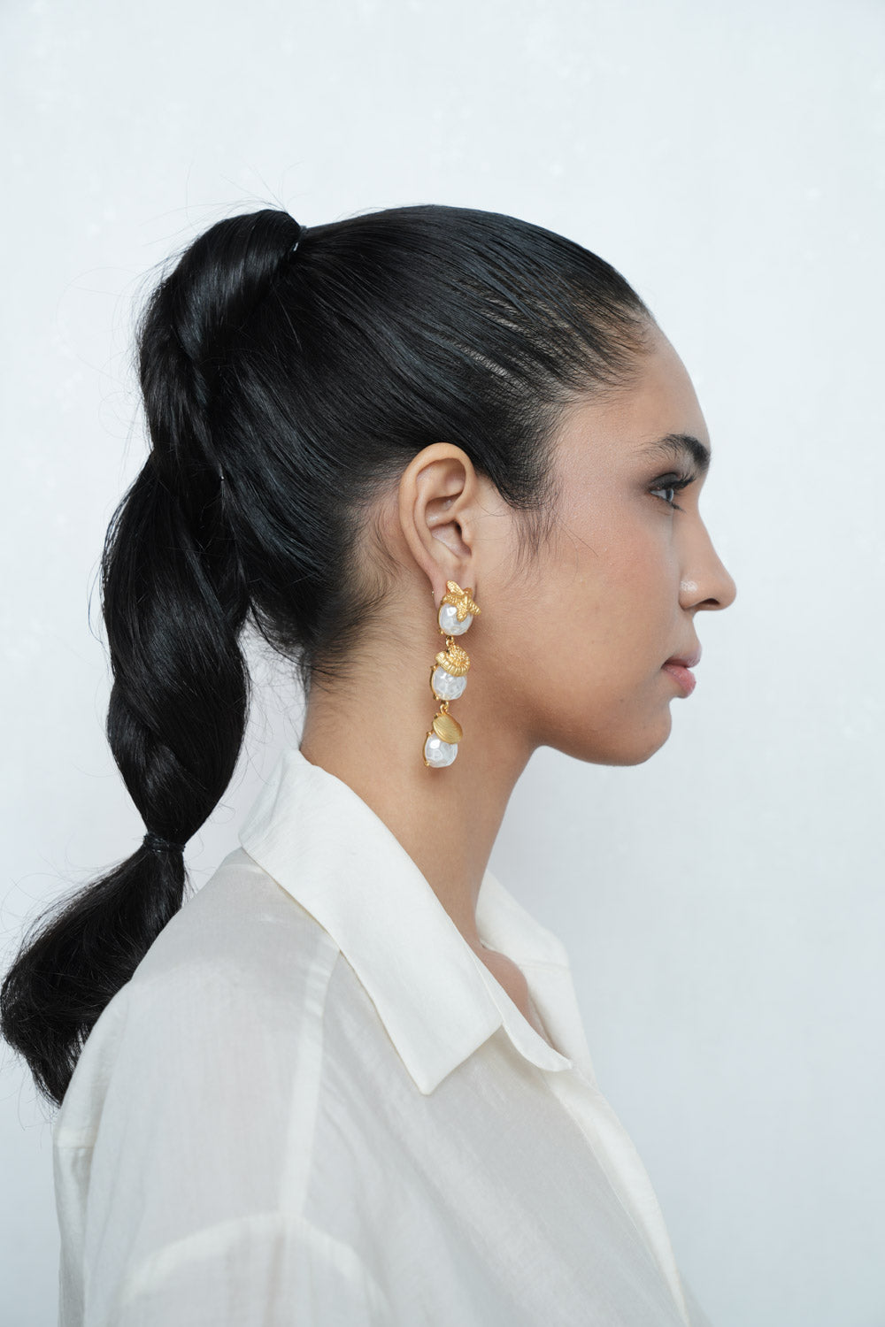 Amama,Beachy Pearl Earrings