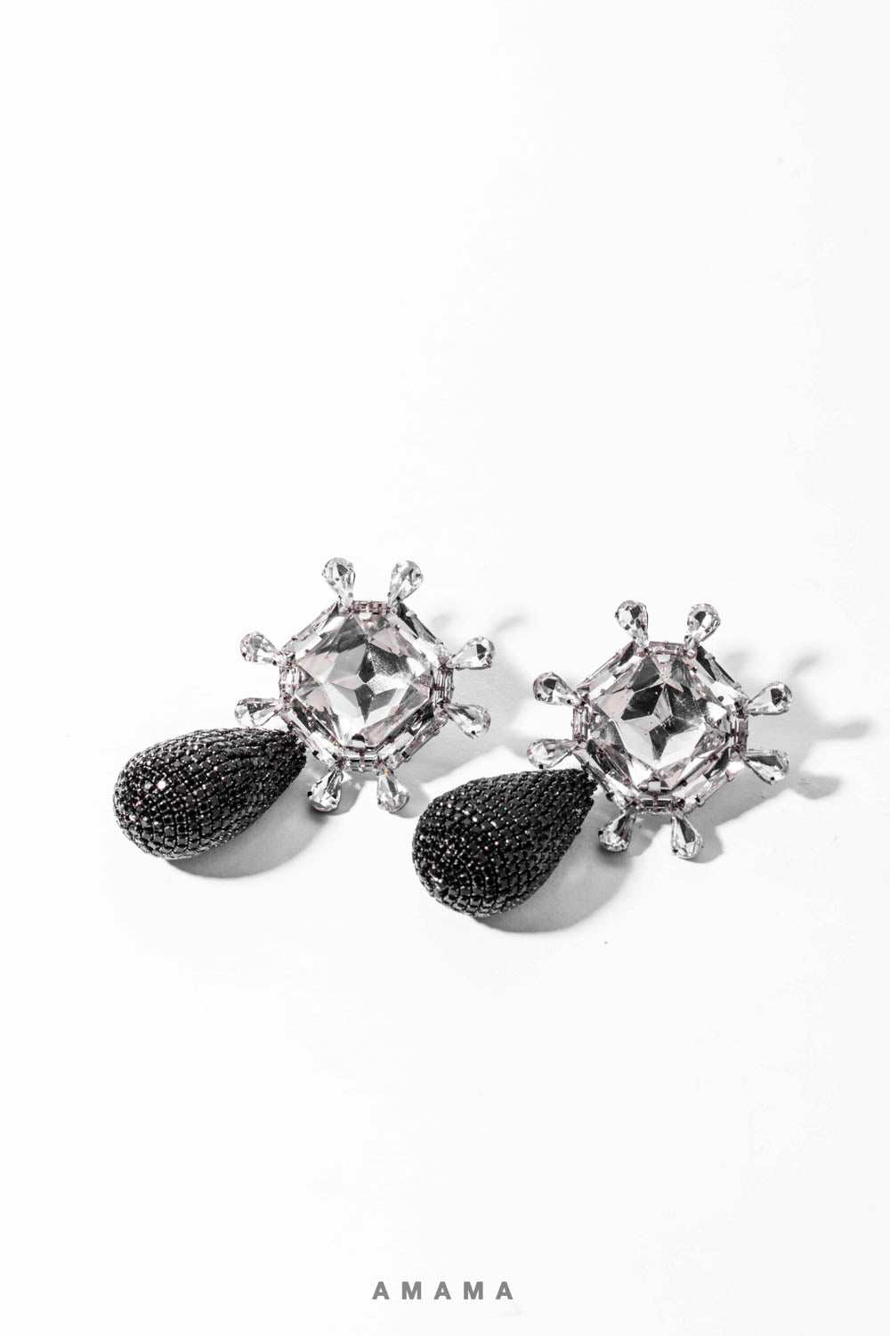 Amama,Aster Earrings In Charcoal Black