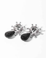 Aster Earrings In Charcoal Black Amama