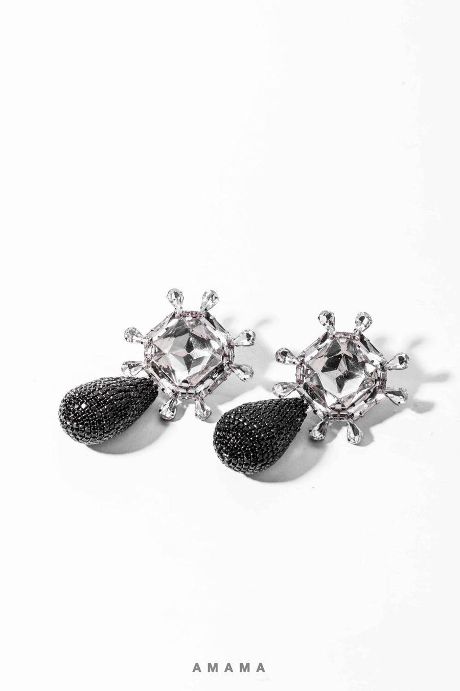 Aster Earrings In Charcoal Black Amama