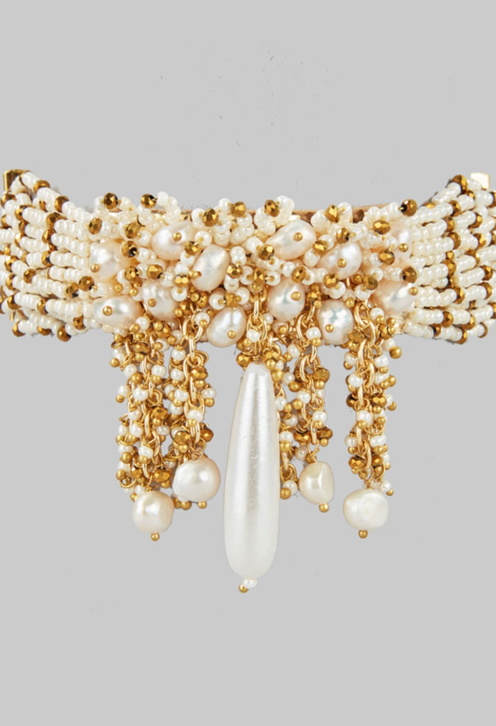 Amama,Ethysa White Bead and Pearl Bracelet