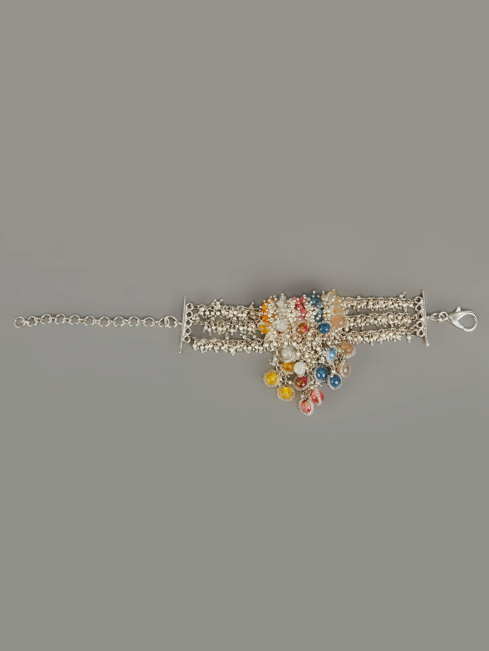 Amama,Handcrafted Multicolor Pearl And Stone Studded Bracelet