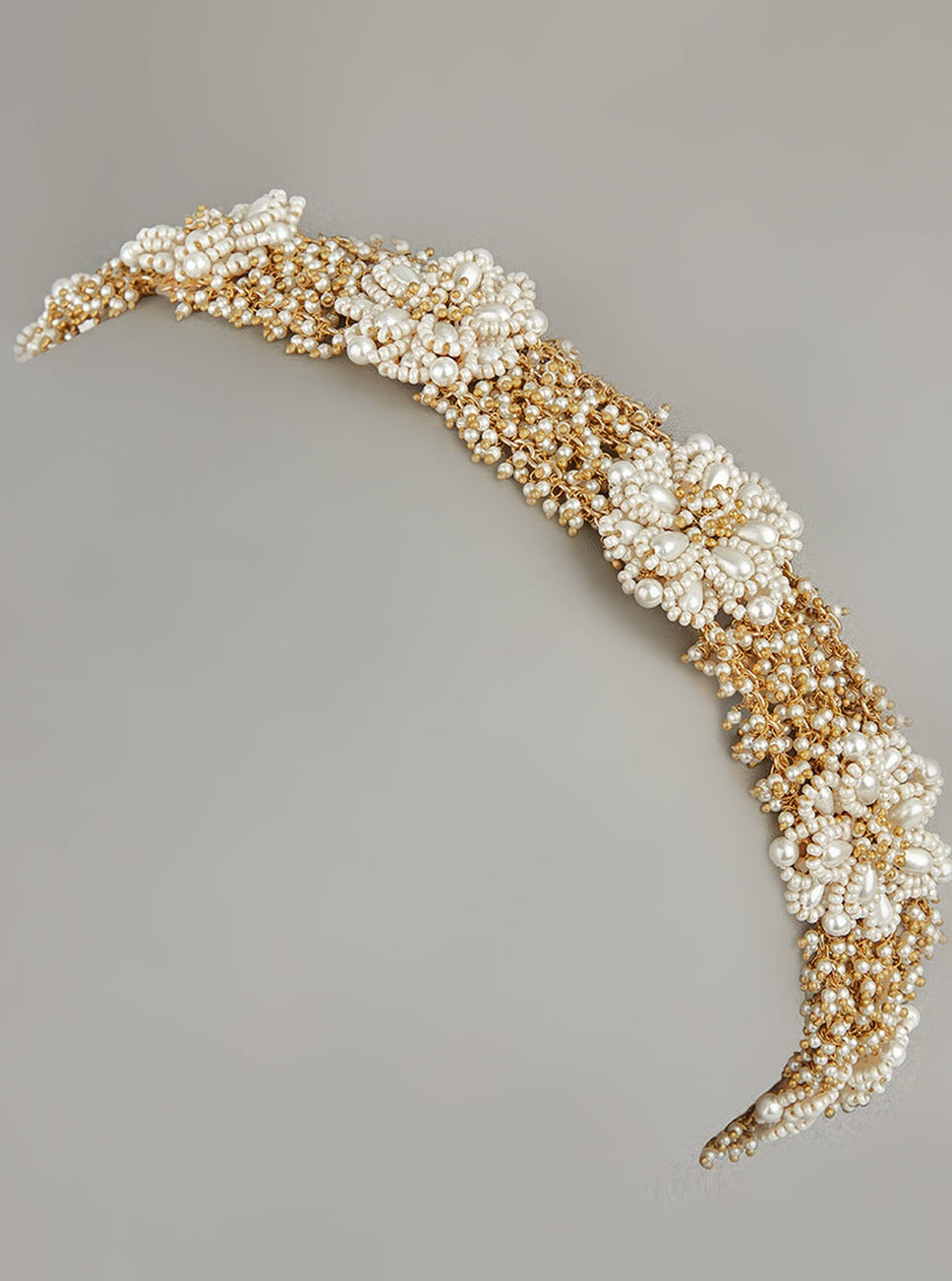 Amama,Statement Maangtika With Pearls And Golden Beads