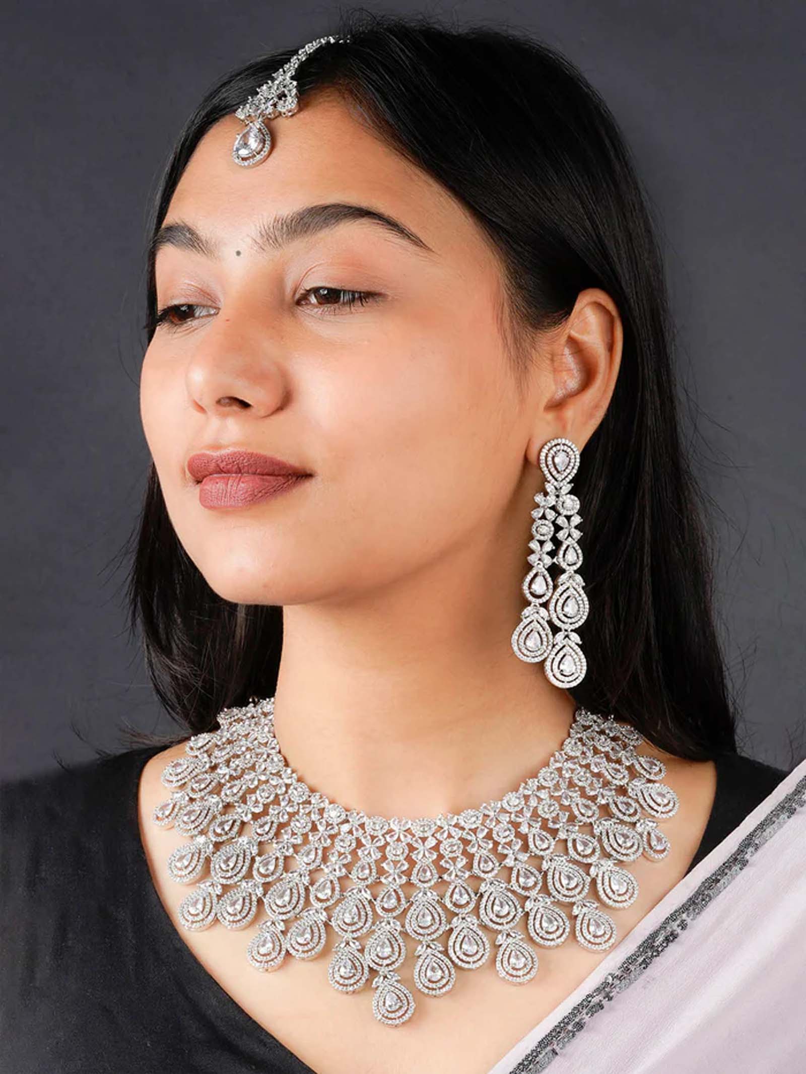 Diamond Best Jewelry Under 200 White Color Silver Plated Faux